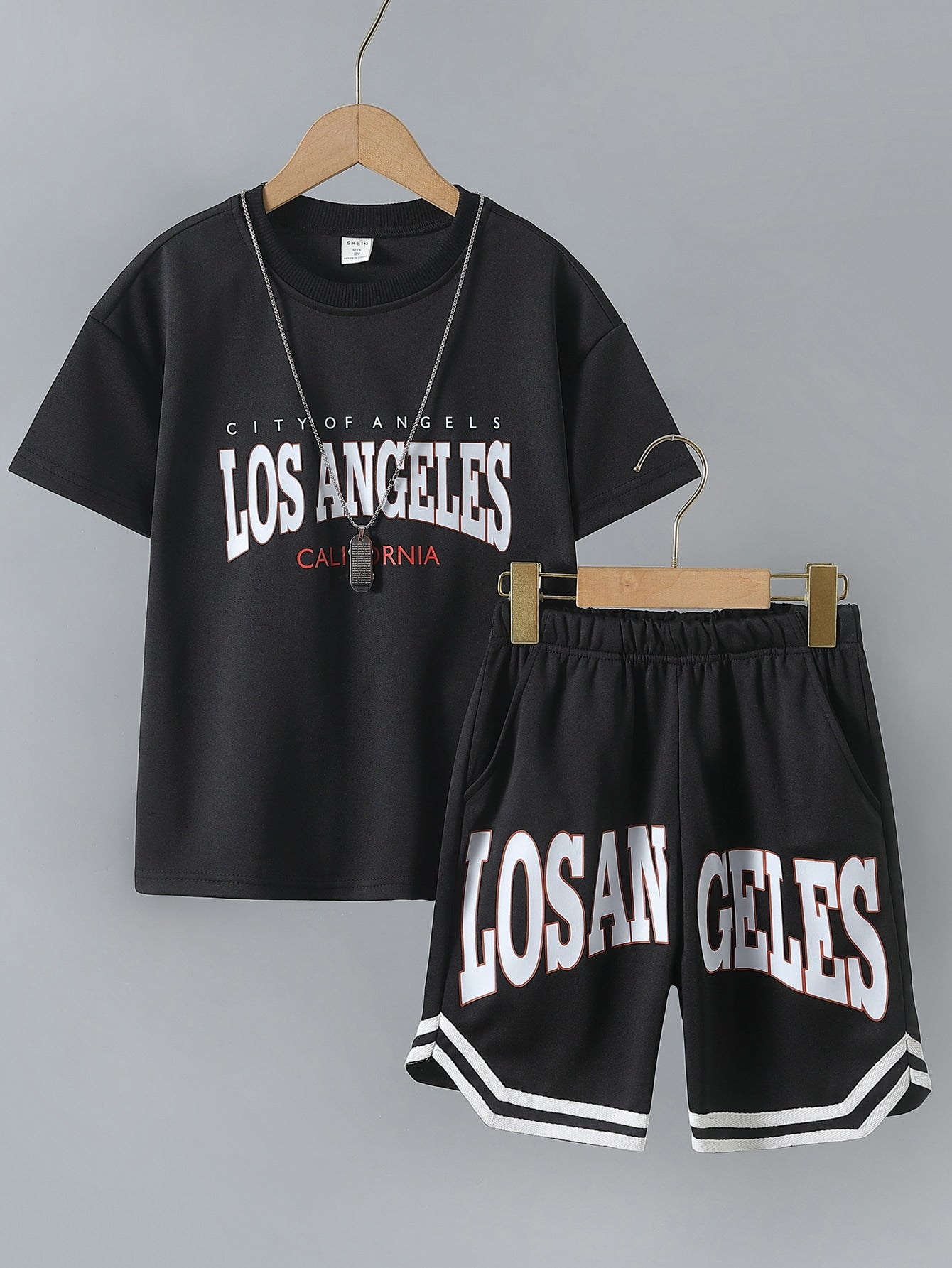 Tween Boys' Letter Print Short Sleeve T-Shirt And Shorts Set