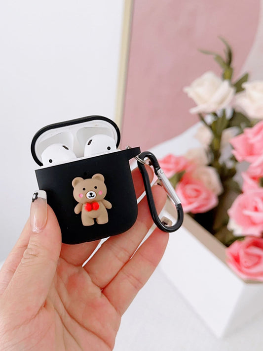 1pc Bear Decor Case Compatible With AirPods For AirPods1/2 AirPods Pro Kawaii