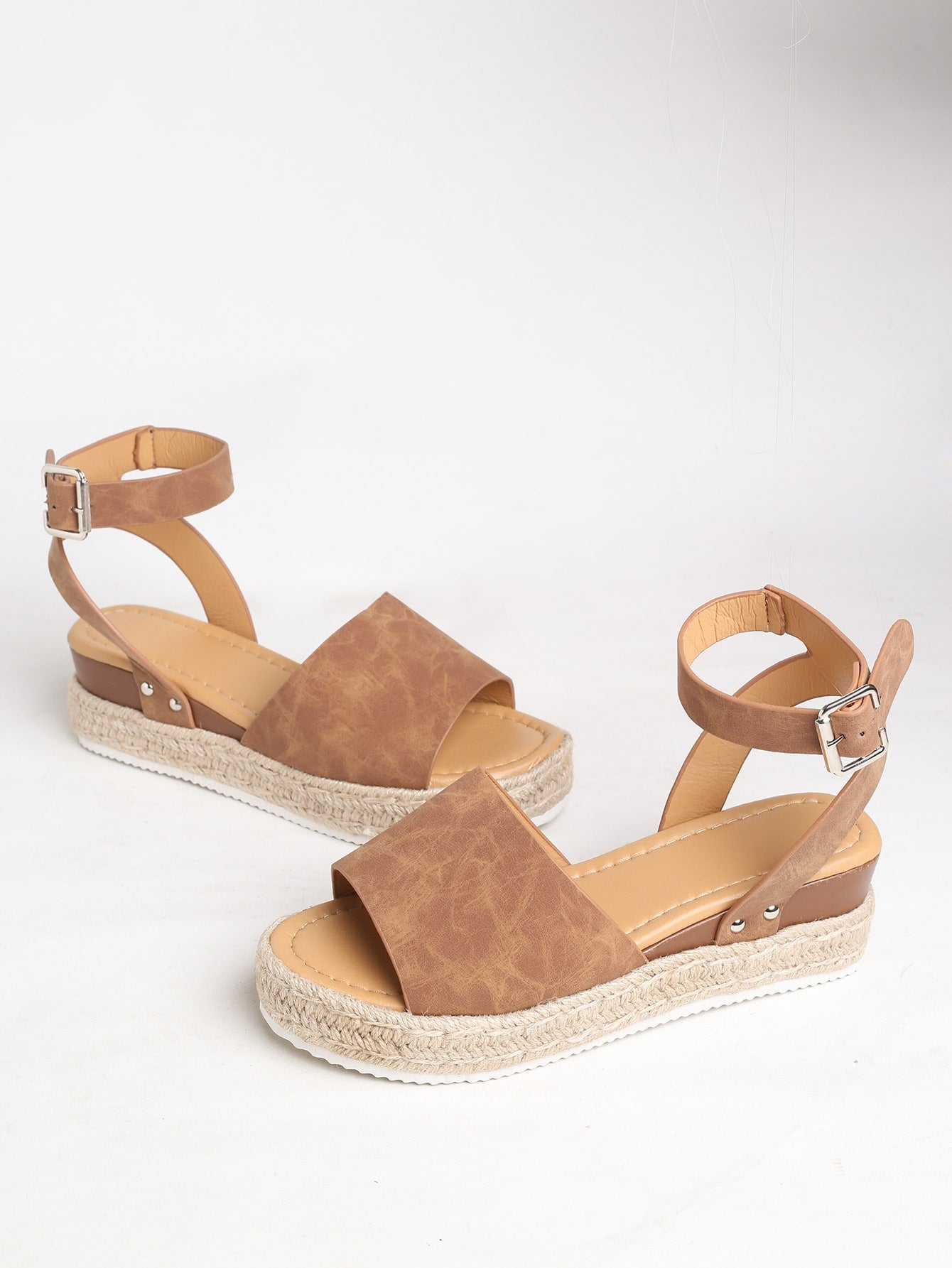 Women's Plus Size Outdoor Summer Wedge Sandals With Woven Bottom, Thick Platform And High Heels