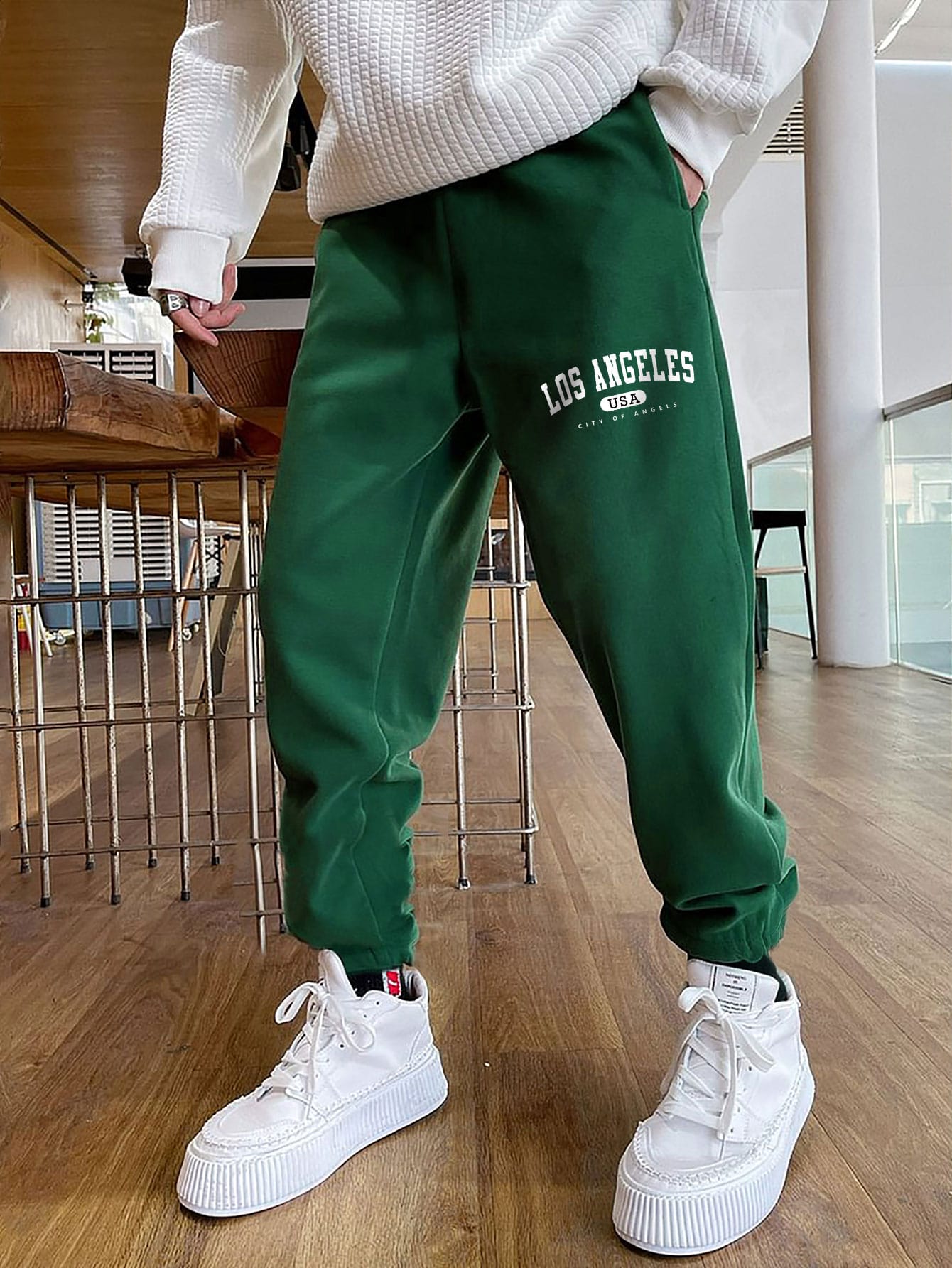 Loose Men's Letter Graphic Drawstring Waist Sweatpants