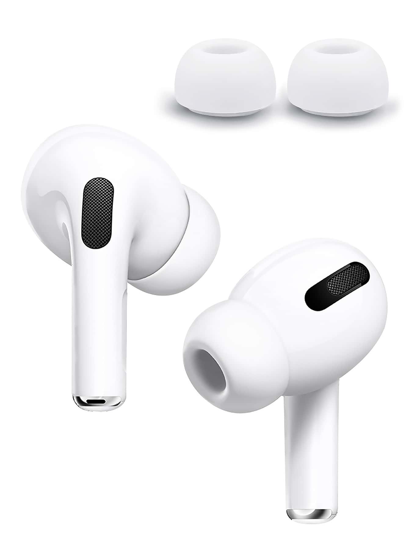 6pcs White Replacement Silicone Ear Tips (large/medium/small, 2 Pairs Each) compatible with Airpods Pro