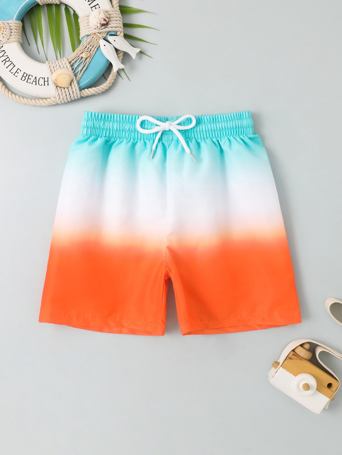 Young Boy Ombre Drawstring Waist Swim Shorts