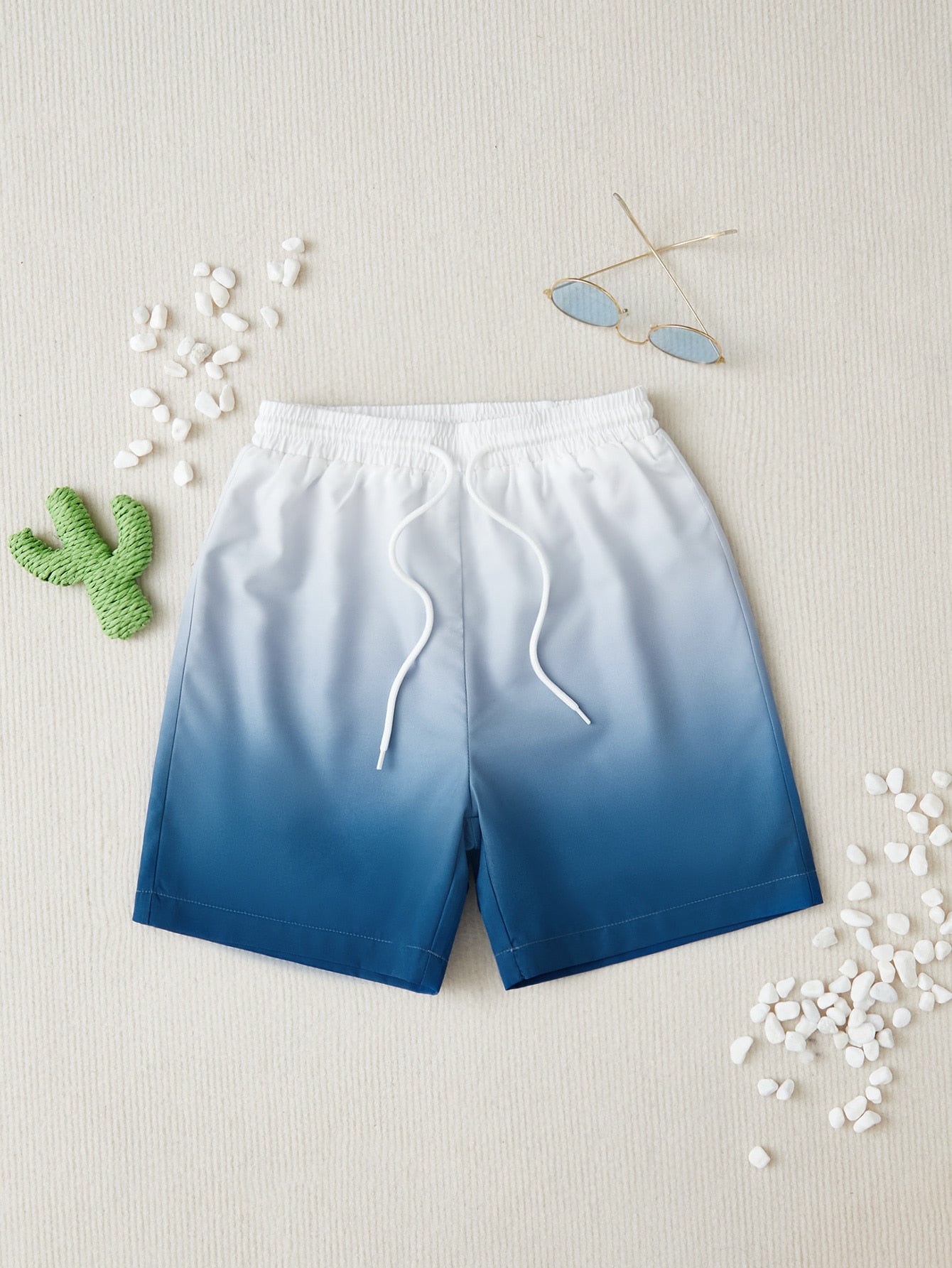 Tween Boy Ombre Drawstring Waist Swim Shorts