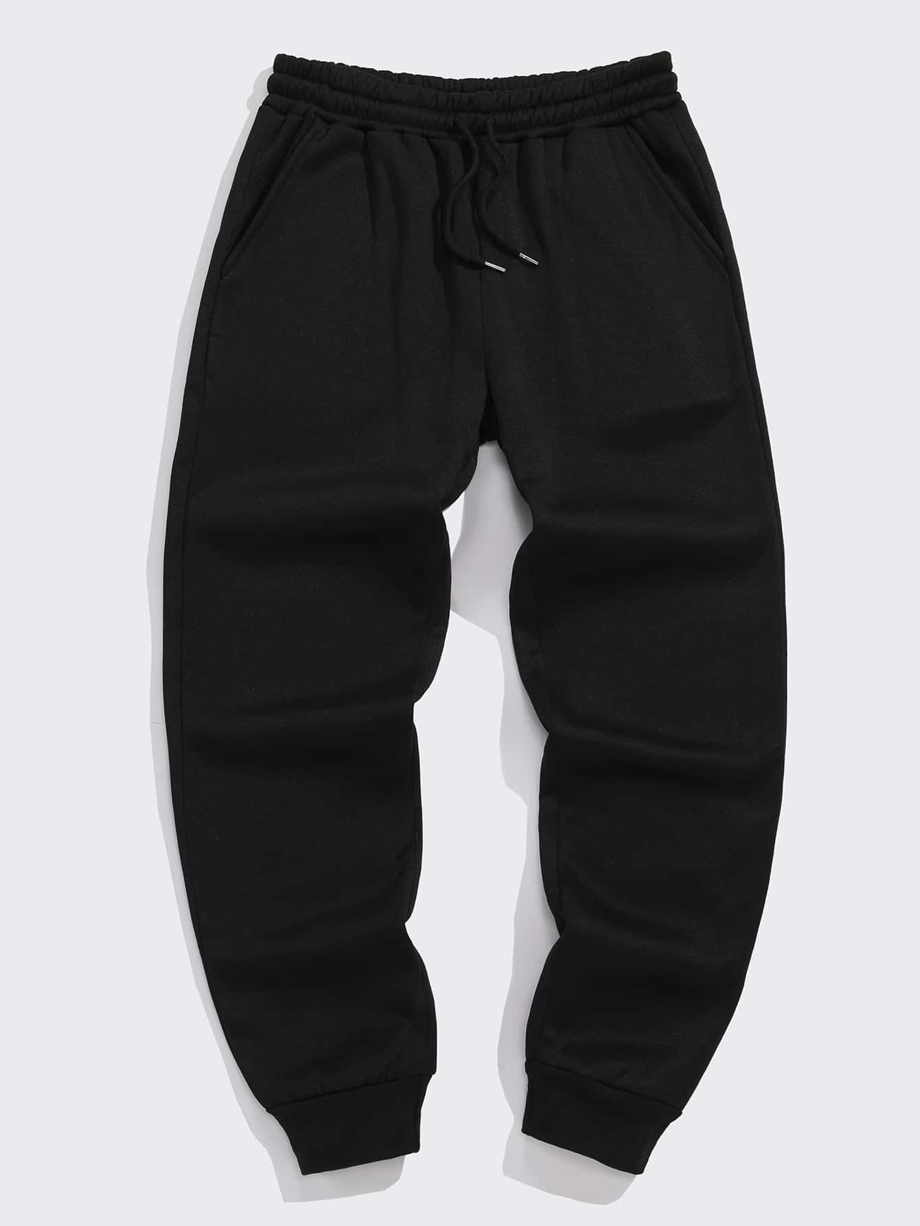 Men's Solid Color Drawstring Waist Sweatpants