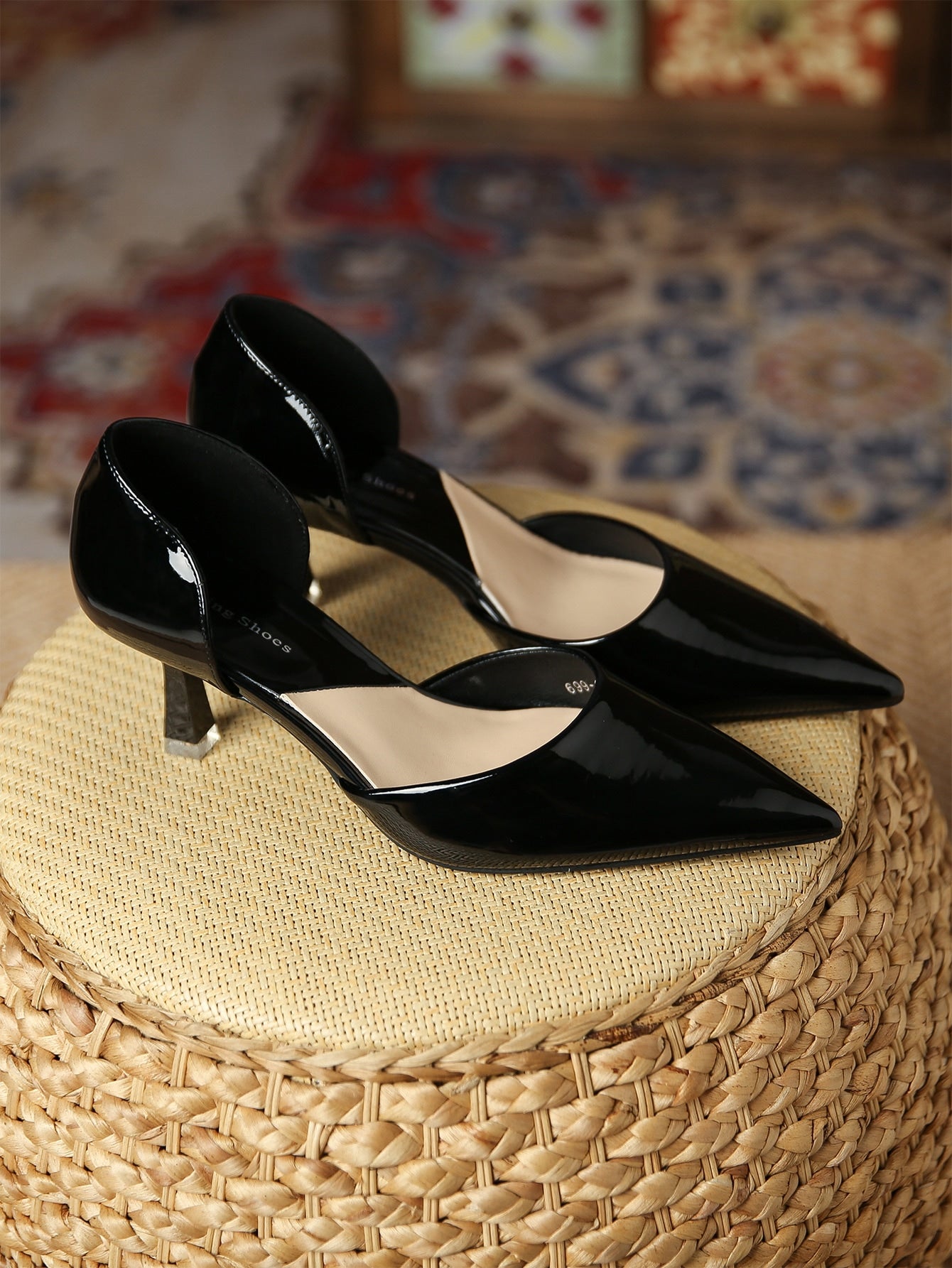 Women Minimalist Court Pumps, Pyramid Heeled Point Toe Elegant Pumps