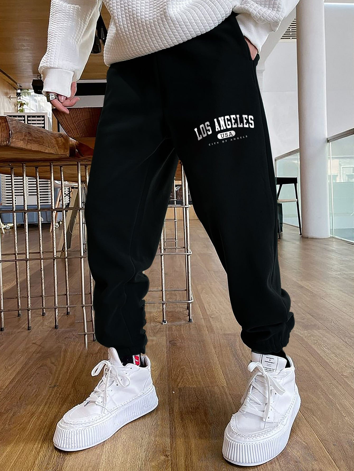 Loose Men's Letter Graphic Drawstring Waist Sweatpants