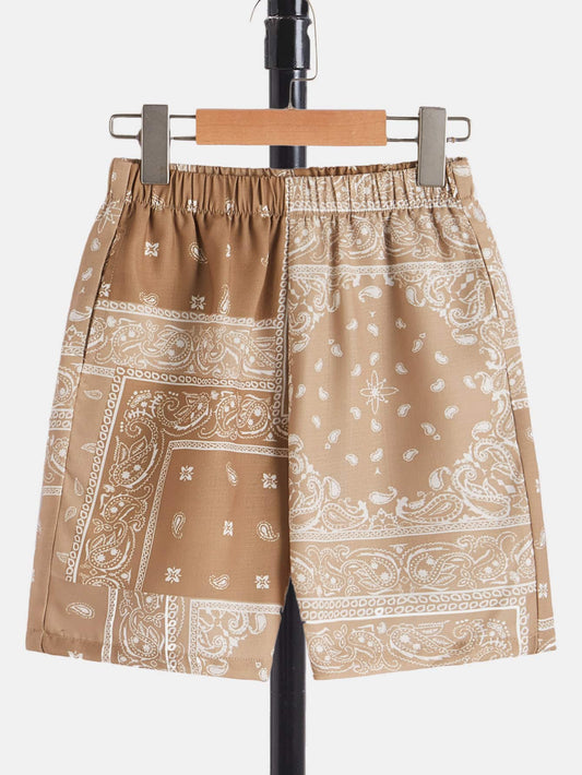 Tween Boy Paisley Patchwork Print Shorts