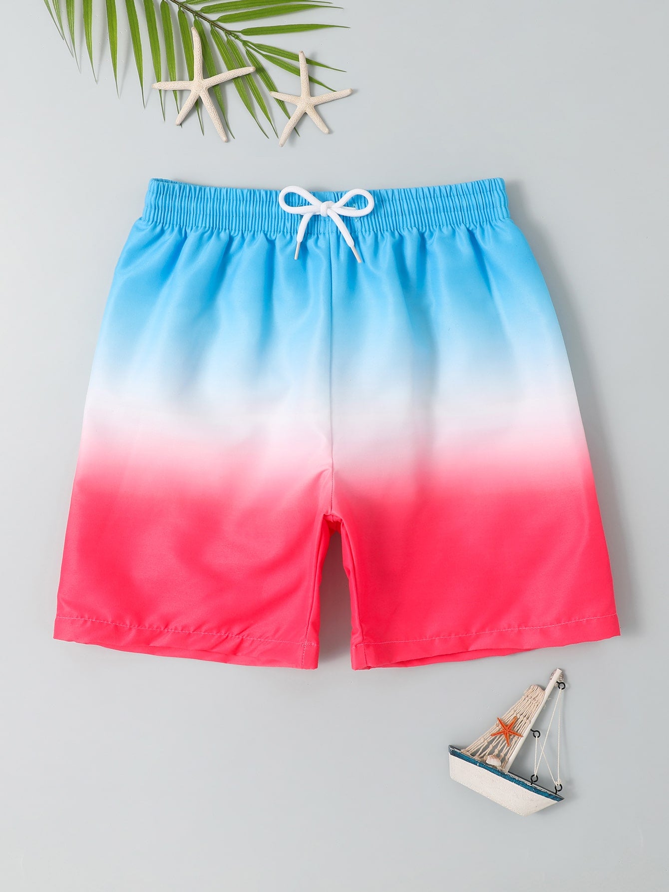 Tween Boy Ombre Drawstring Waist Swim Shorts