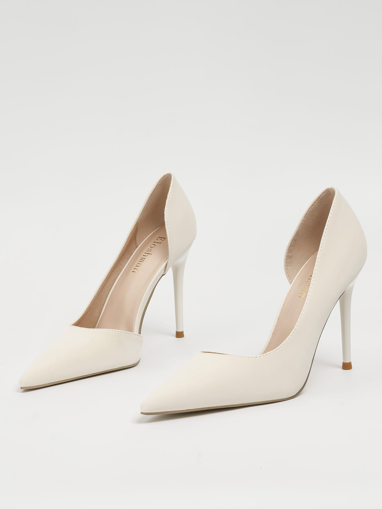 Minimalist Point Toe Stiletto Heeled Court Pumps, Apricot Color Elegant Solid Color High Heel Shoes