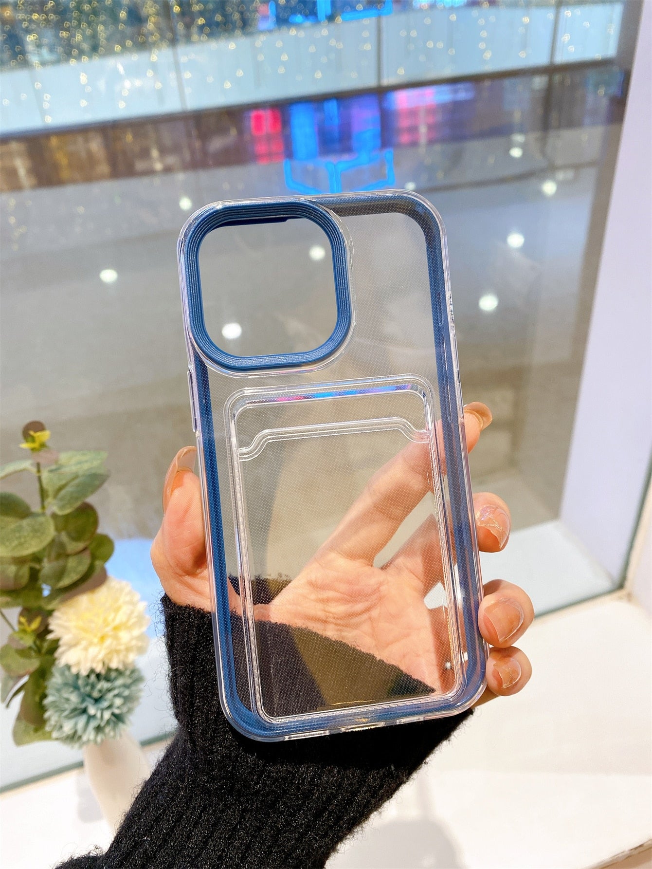 Compatible With IPhone, 2-In-1 Card Slot TPU Phone Case - Soft Shell, Can Hold Cards & Coins, Anti-Fall, Sweat-Proof, Fingerprint-Proof, Wear-Resistant, No Fading