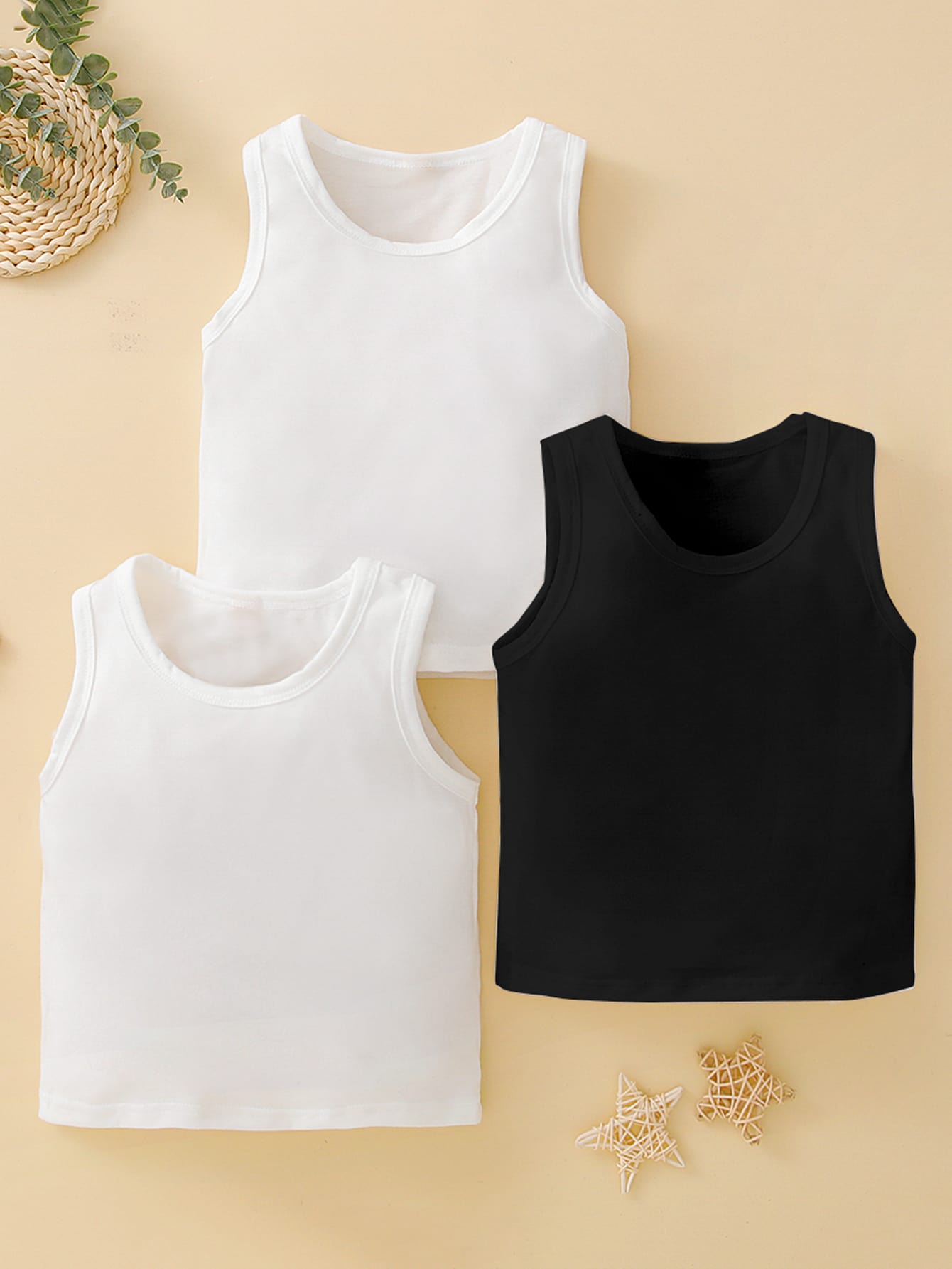 Young Boy 3pcs/Set Round Neck Vest