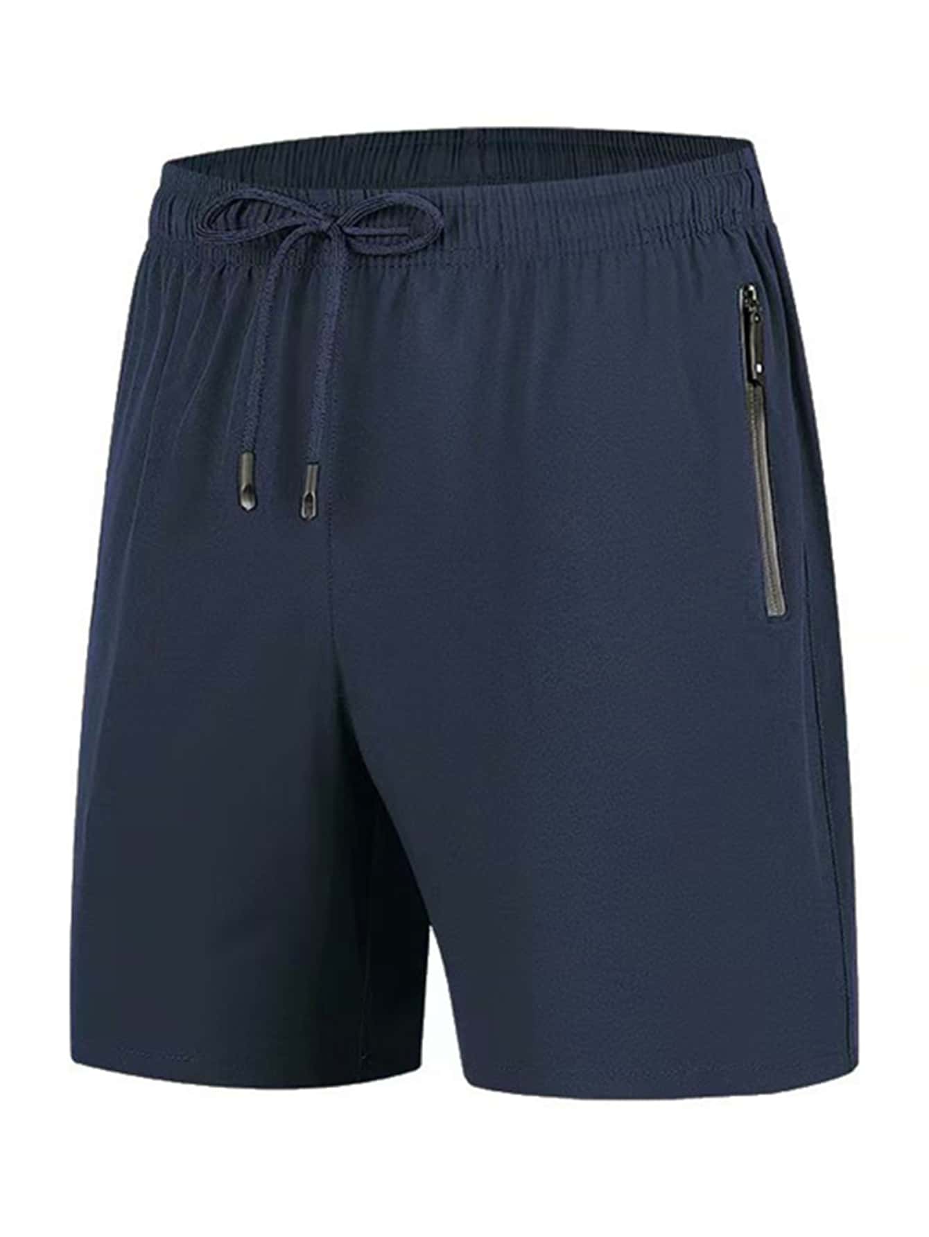 Loose Men's Drawstring Waist Shorts With Zippered Pockets