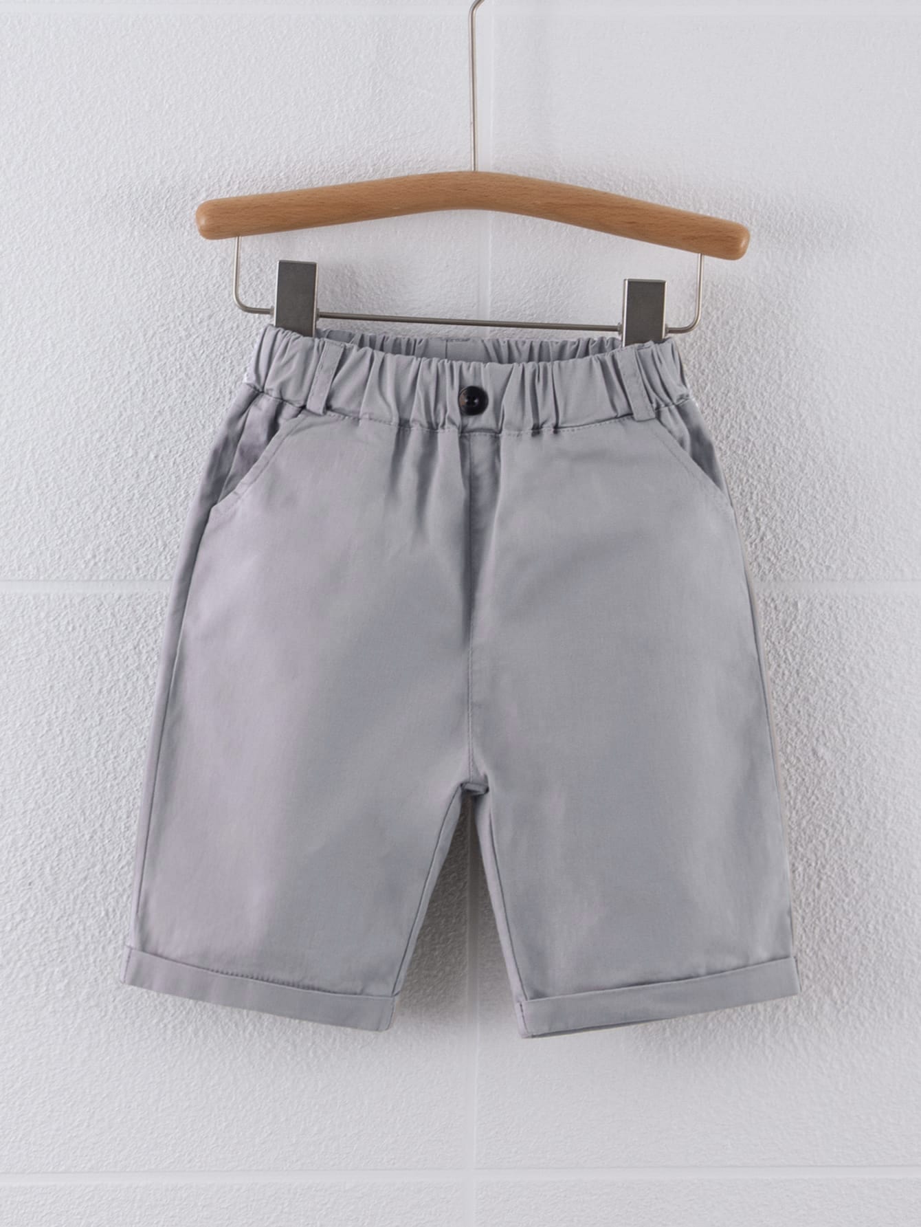 Young Boy Rolled Hem Elastic Waist Shorts