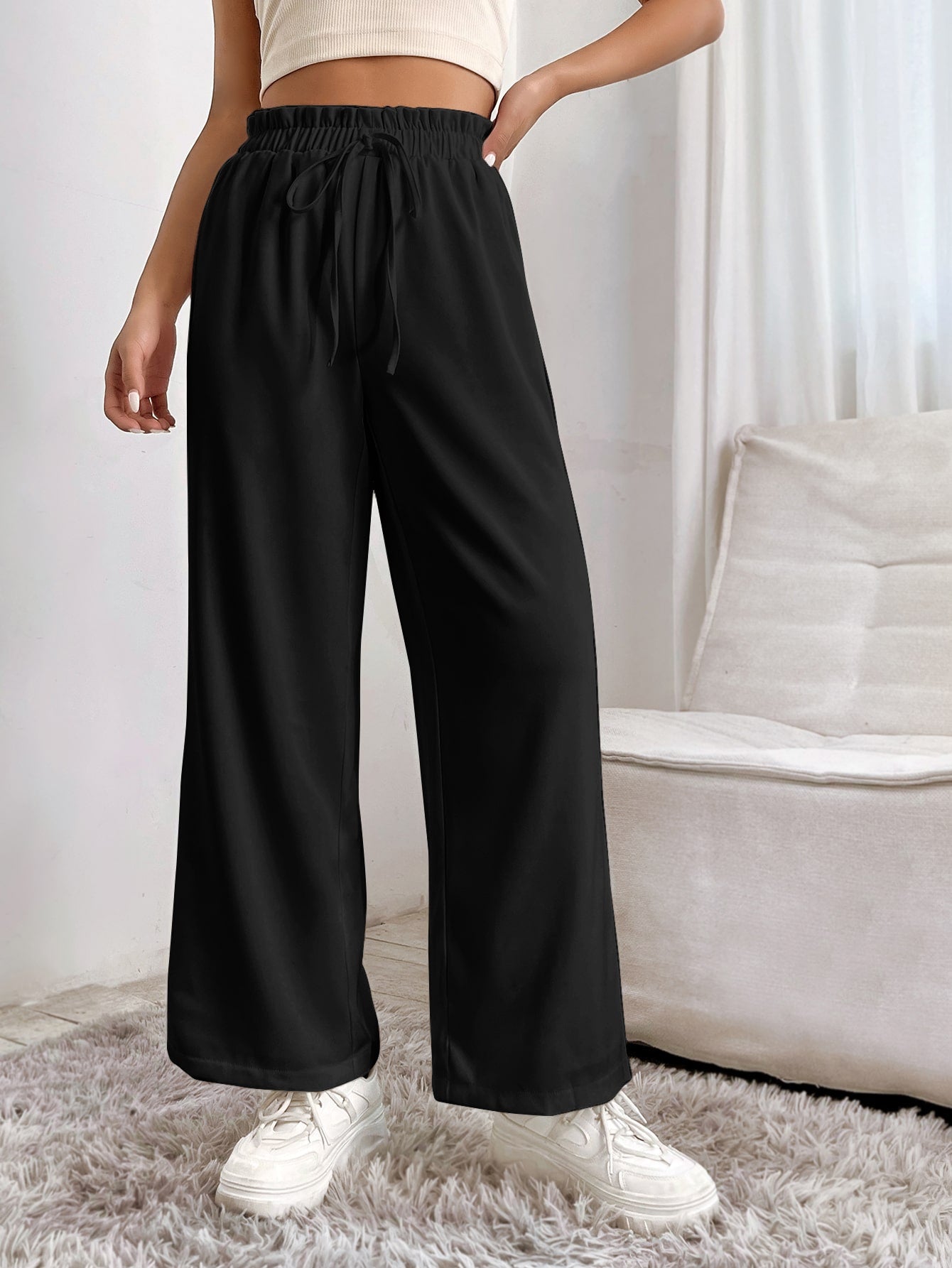 Paperbag Waist Wide Leg Pants
SKU: Sw2211079641121261