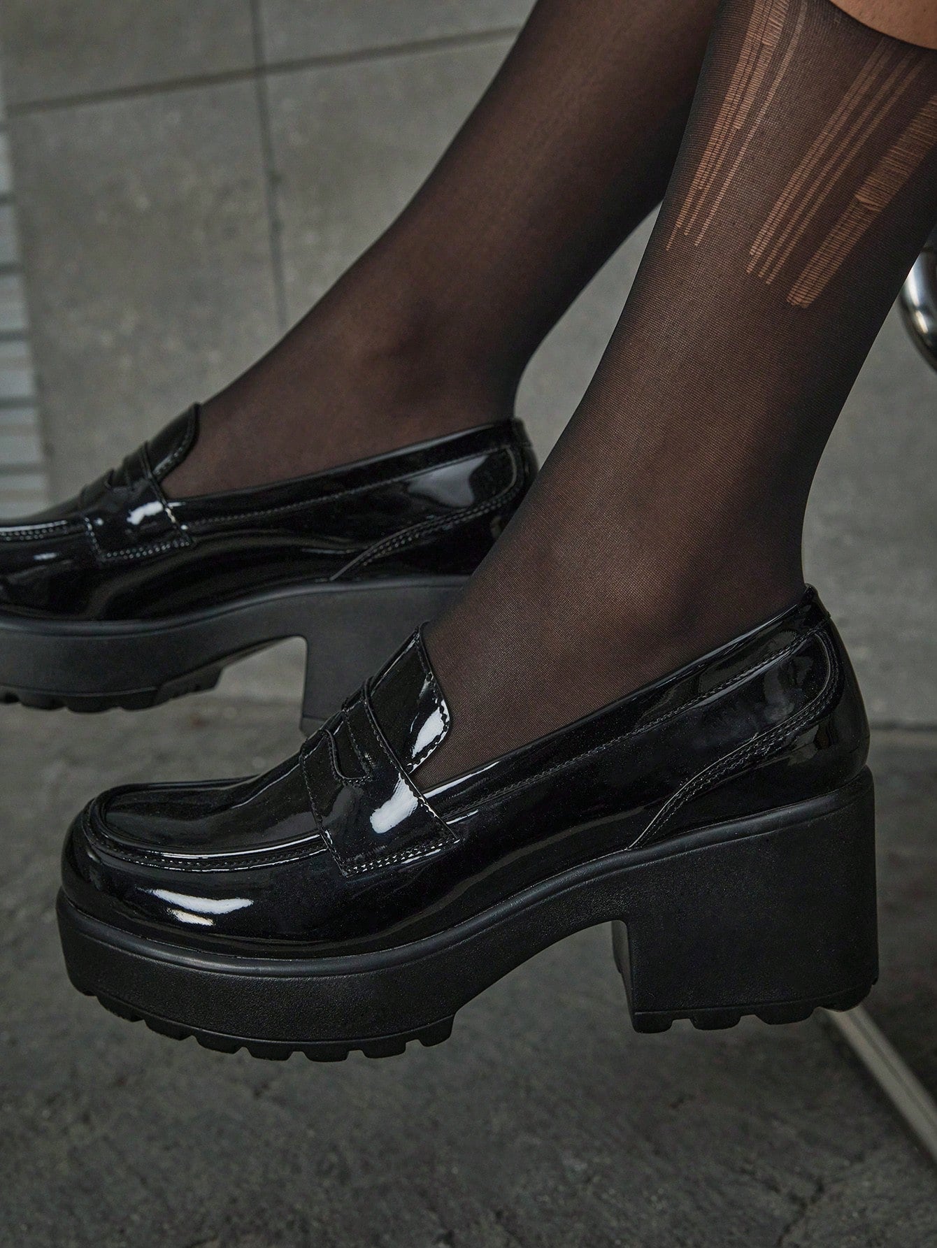 Stitch Detail Platform Loafer Shoes For Summer Vacation Shoes Summer Sale Back To School Shoes College Student Shoes