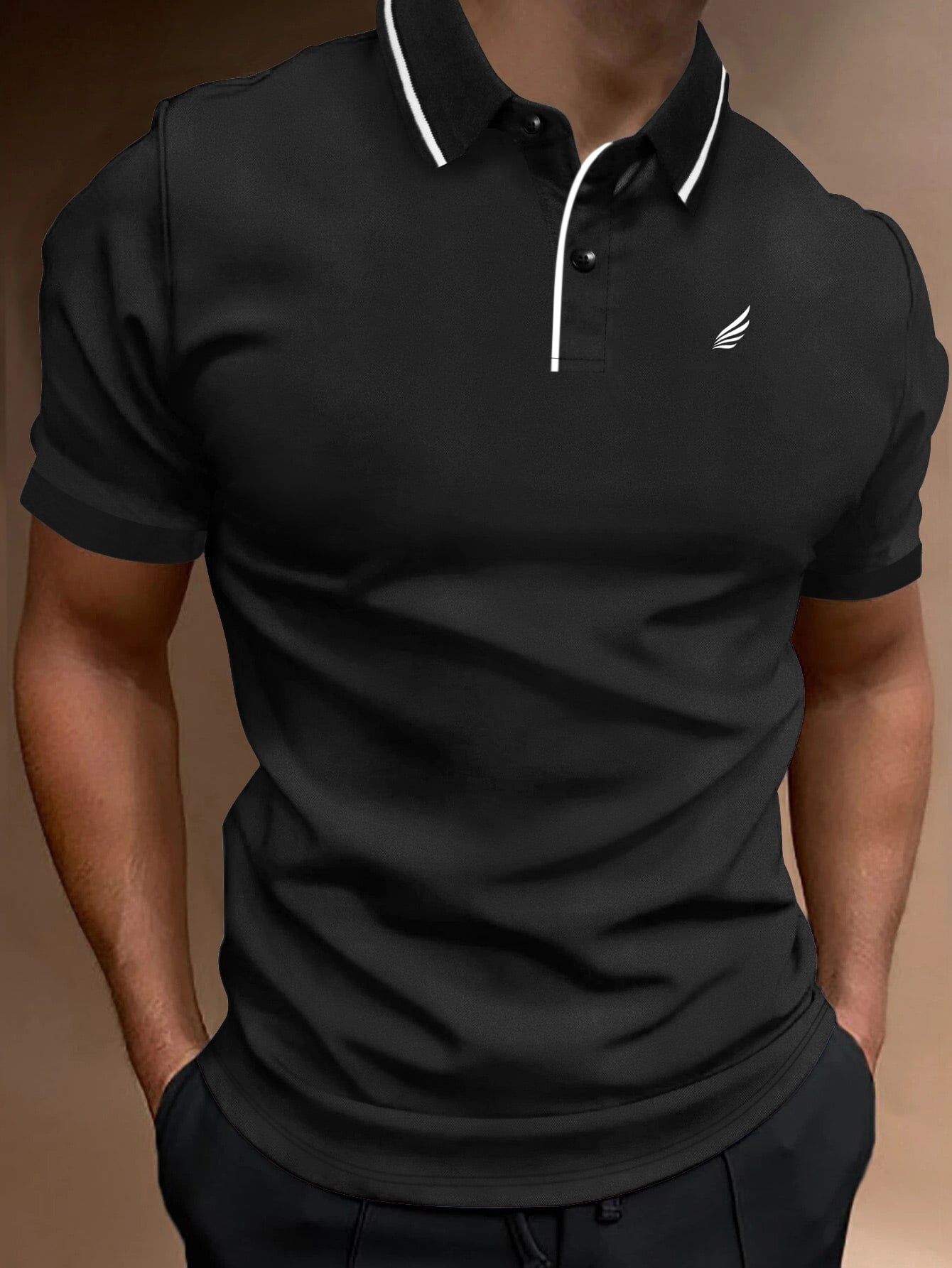 Men Contrast Trim Polo Shirt