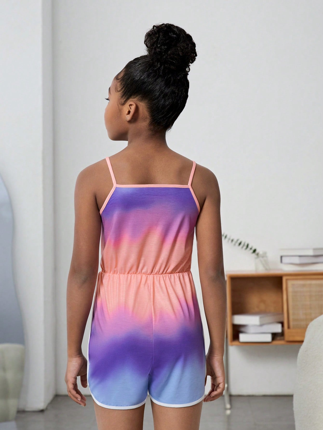 Tween Girl Ombre Contrast Binding Cami Romper