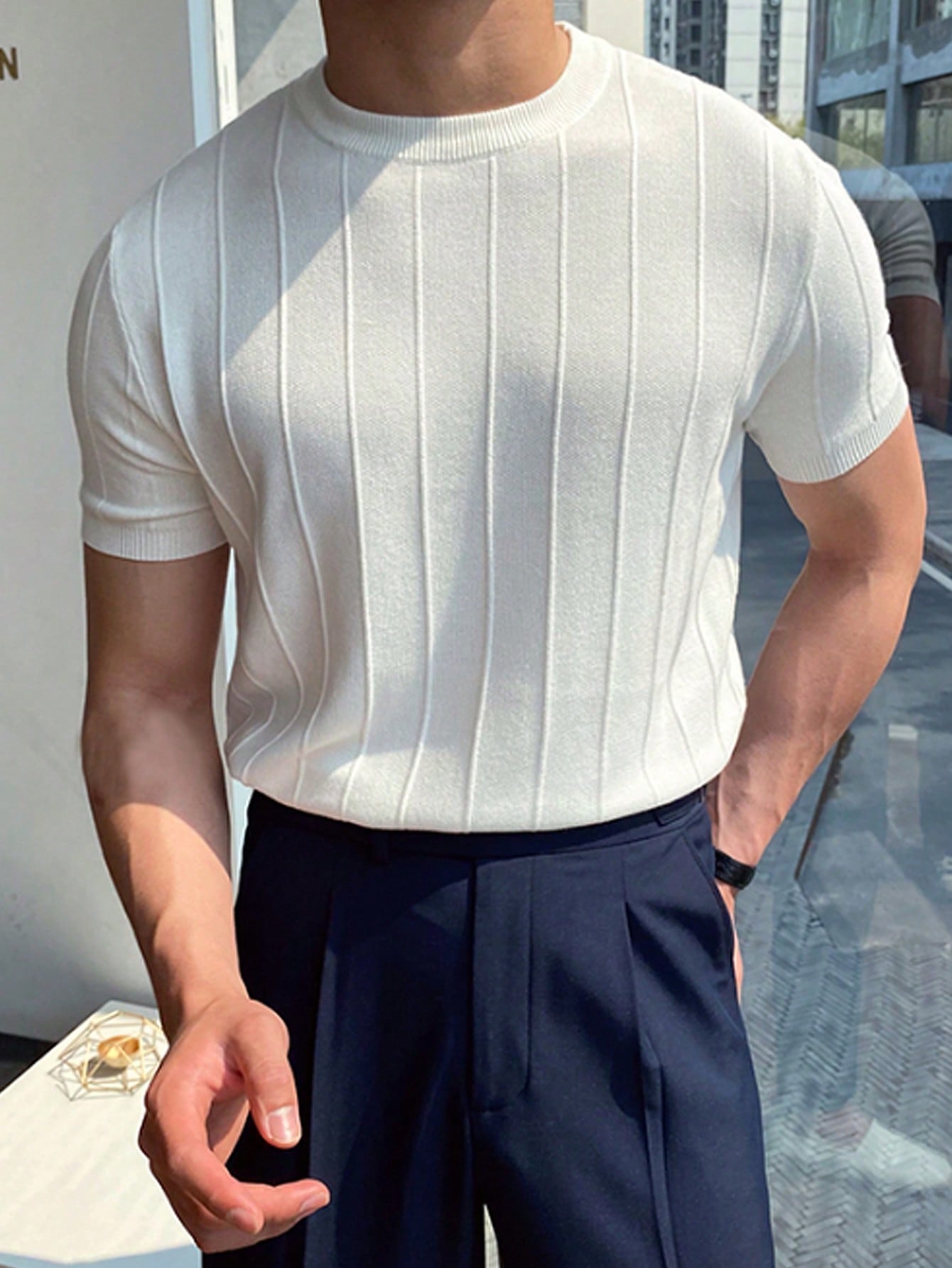 Men Solid Knit Top