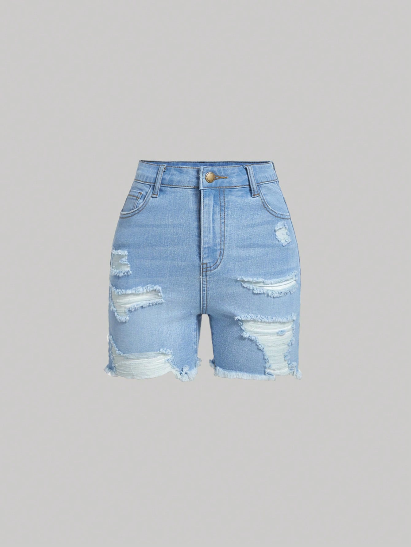 Teen Girls Ripped Raw Hem Denim Shorts