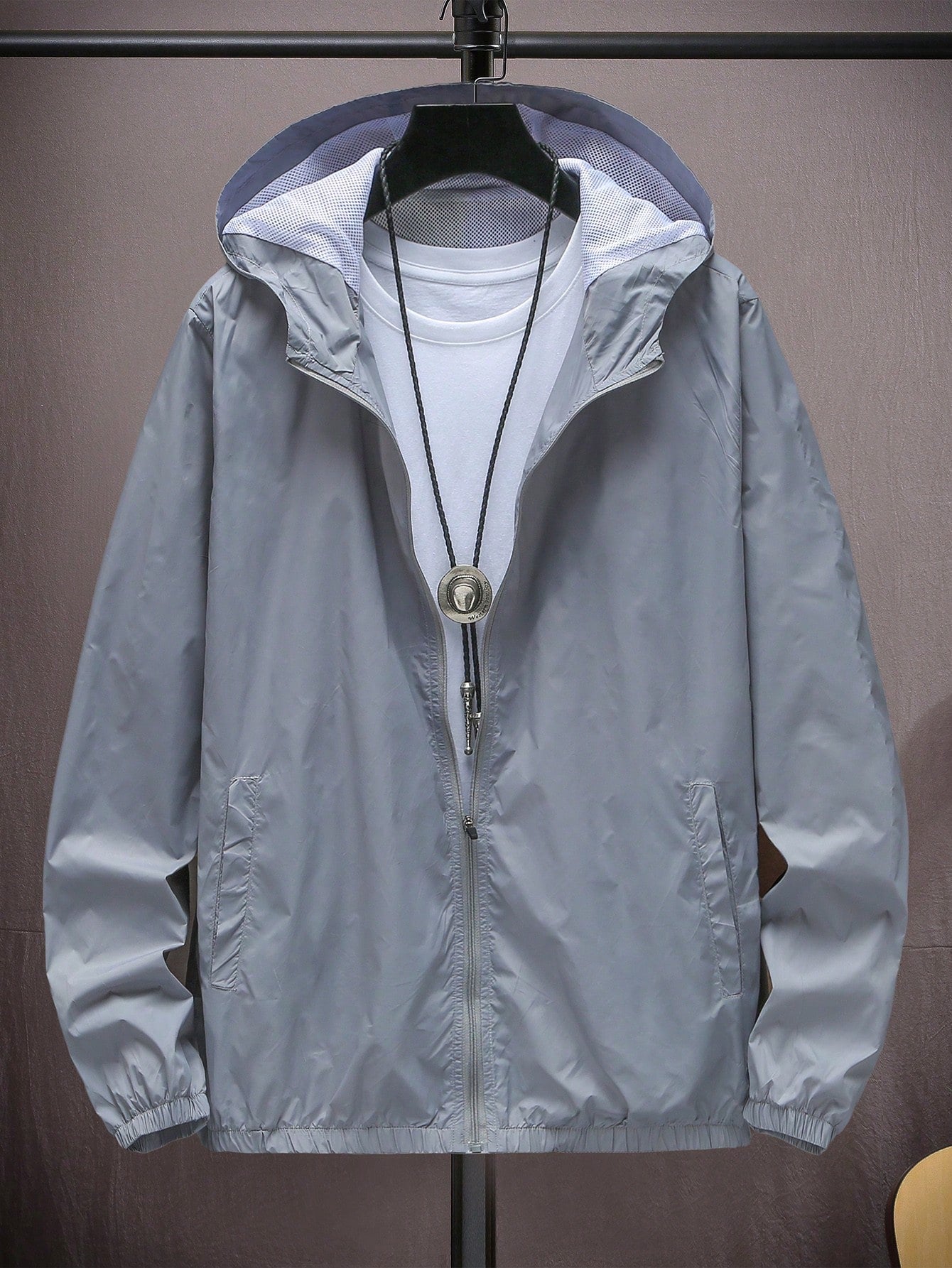 Men Zip Up Hooded Jacket Without Tee