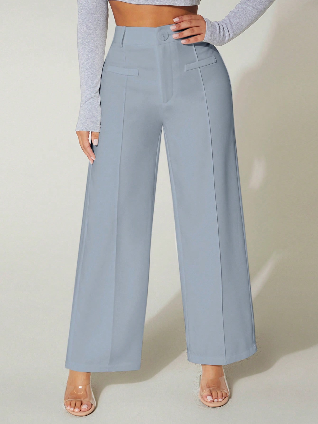 PETITE Solid Wide Leg Summer Pants