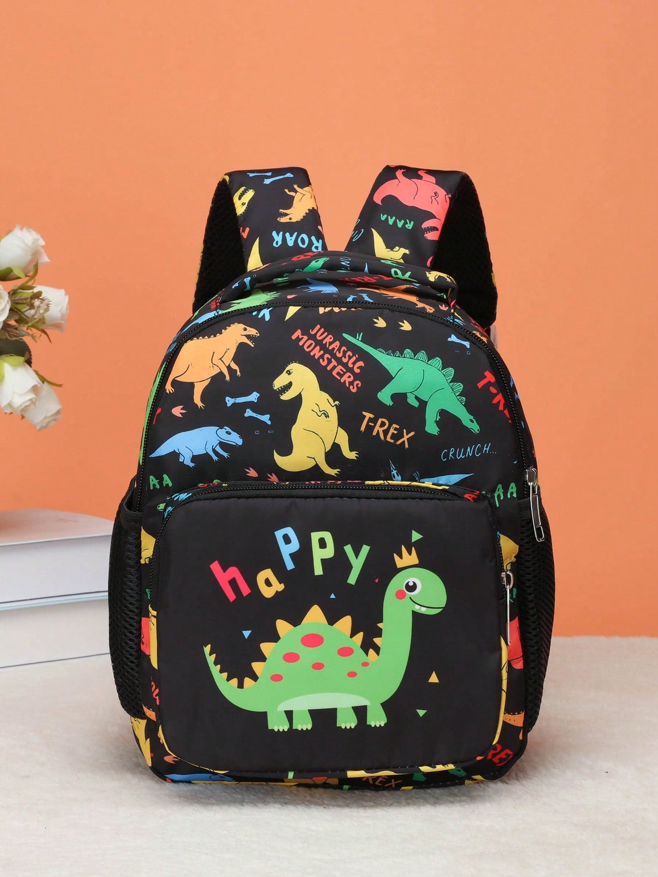 1pc Cartoon Butterfly Unicorn Printed Backpack For Girls, Random Pattern Position