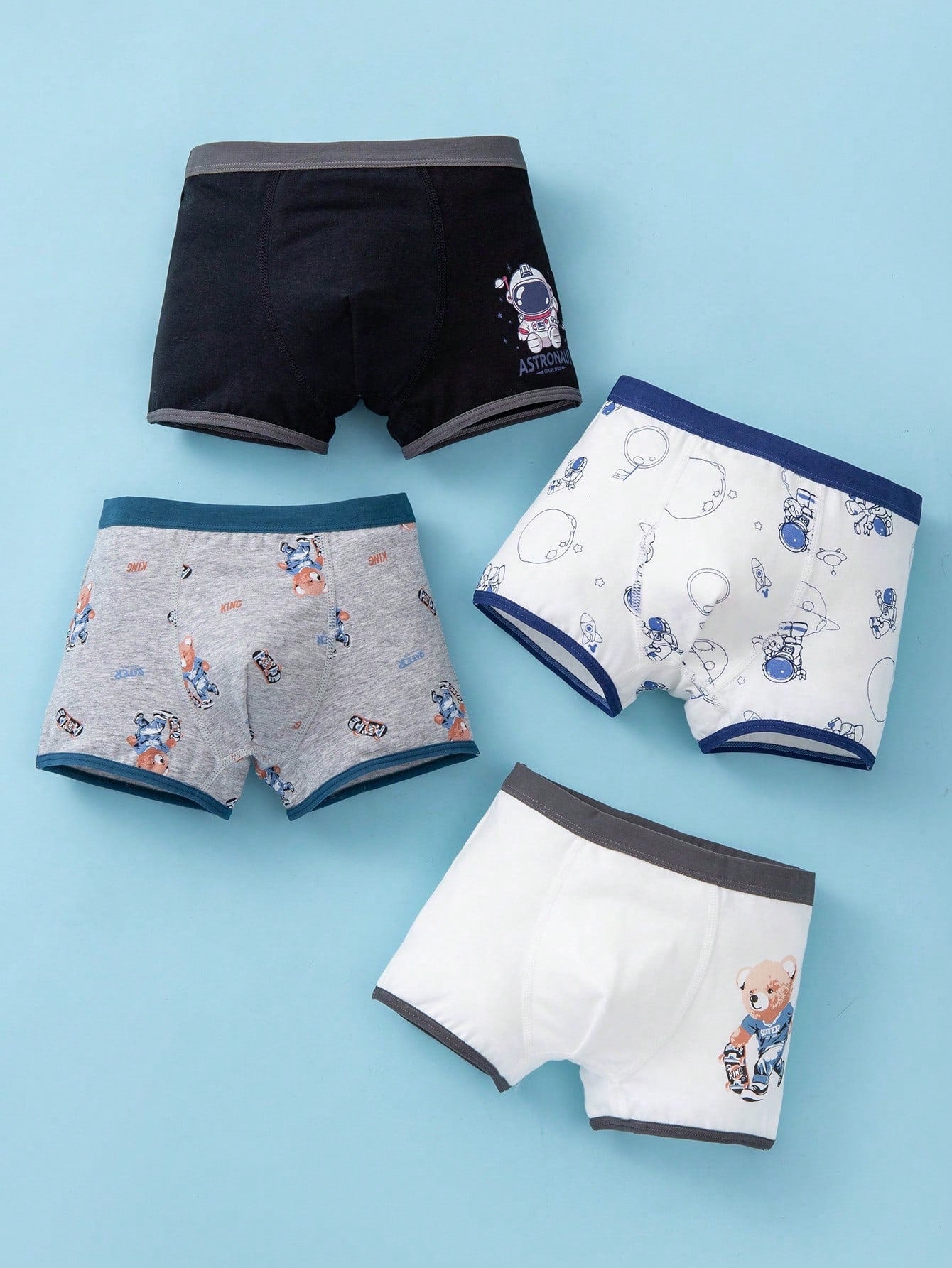 Tween Boy 4pcs Cartoon Graphic Boxer Brief