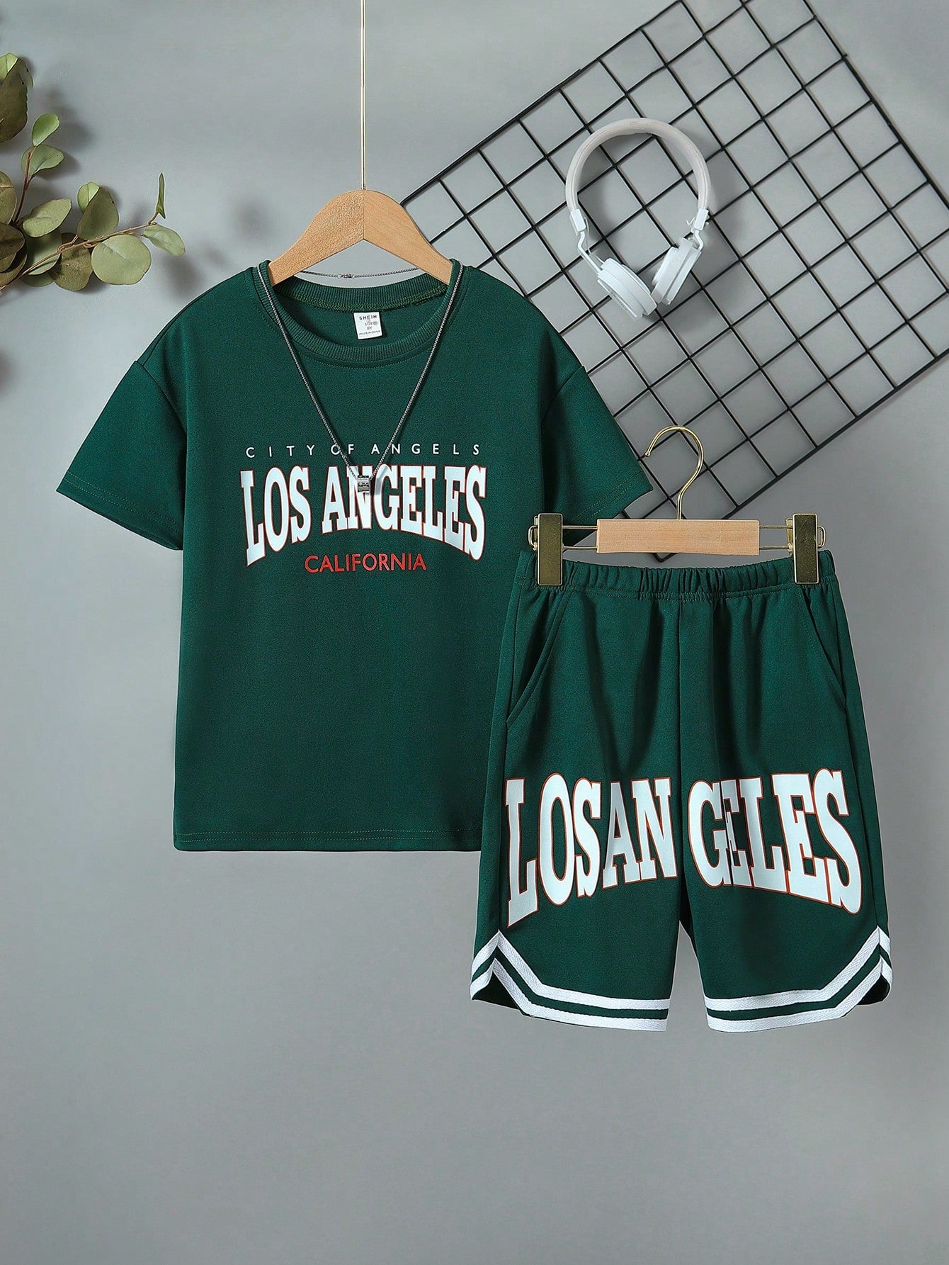 Tween Boys' Letter Print Short Sleeve T-Shirt And Shorts Set