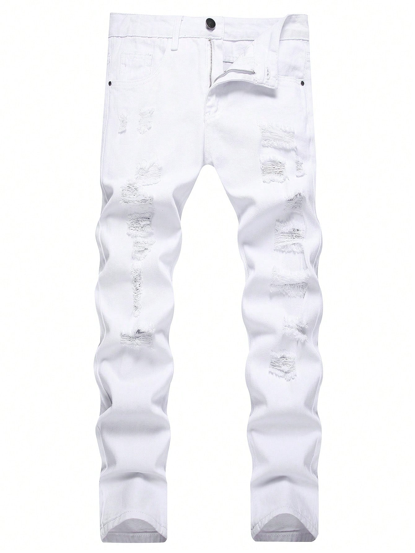 Men Cotton Ripped Frayed Jeans