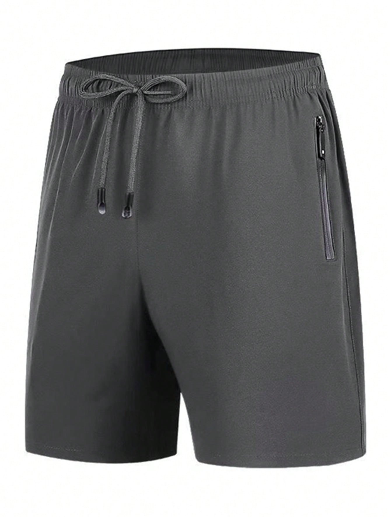 Loose Men's Drawstring Waist Shorts With Zippered Pockets