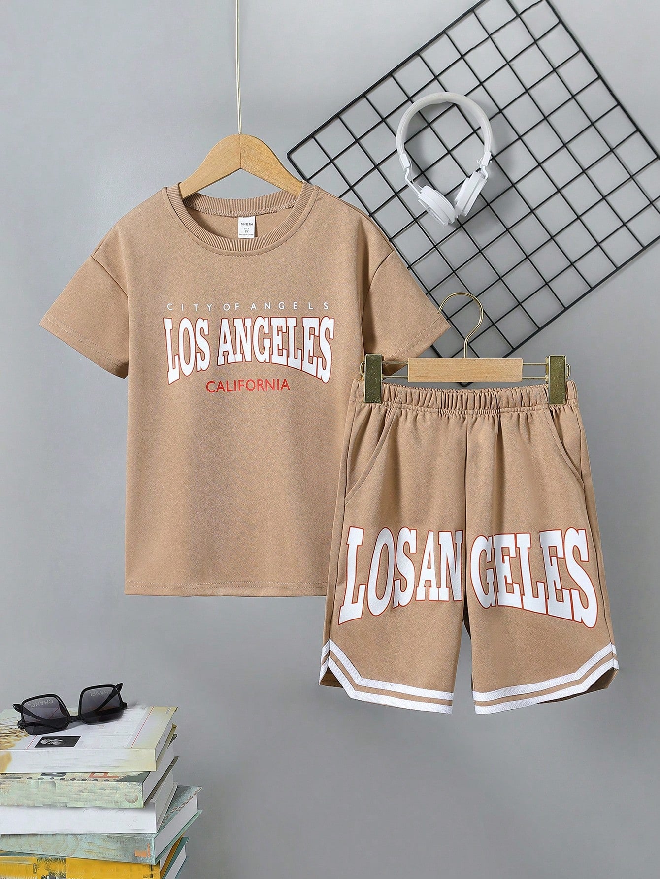 Tween Boys' Letter Print Short Sleeve T-Shirt And Shorts Set