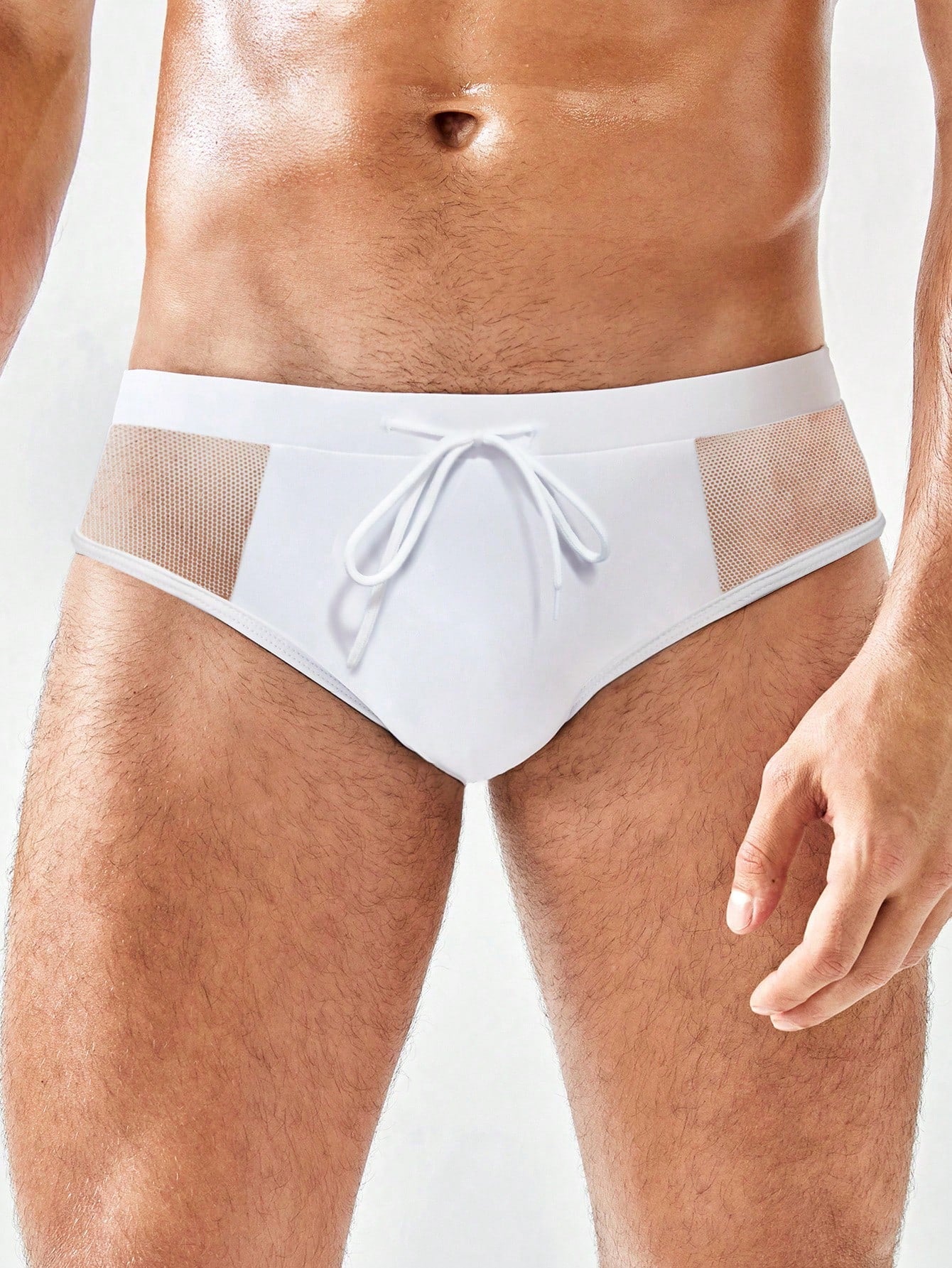 Men Tie Front Swim Briefs