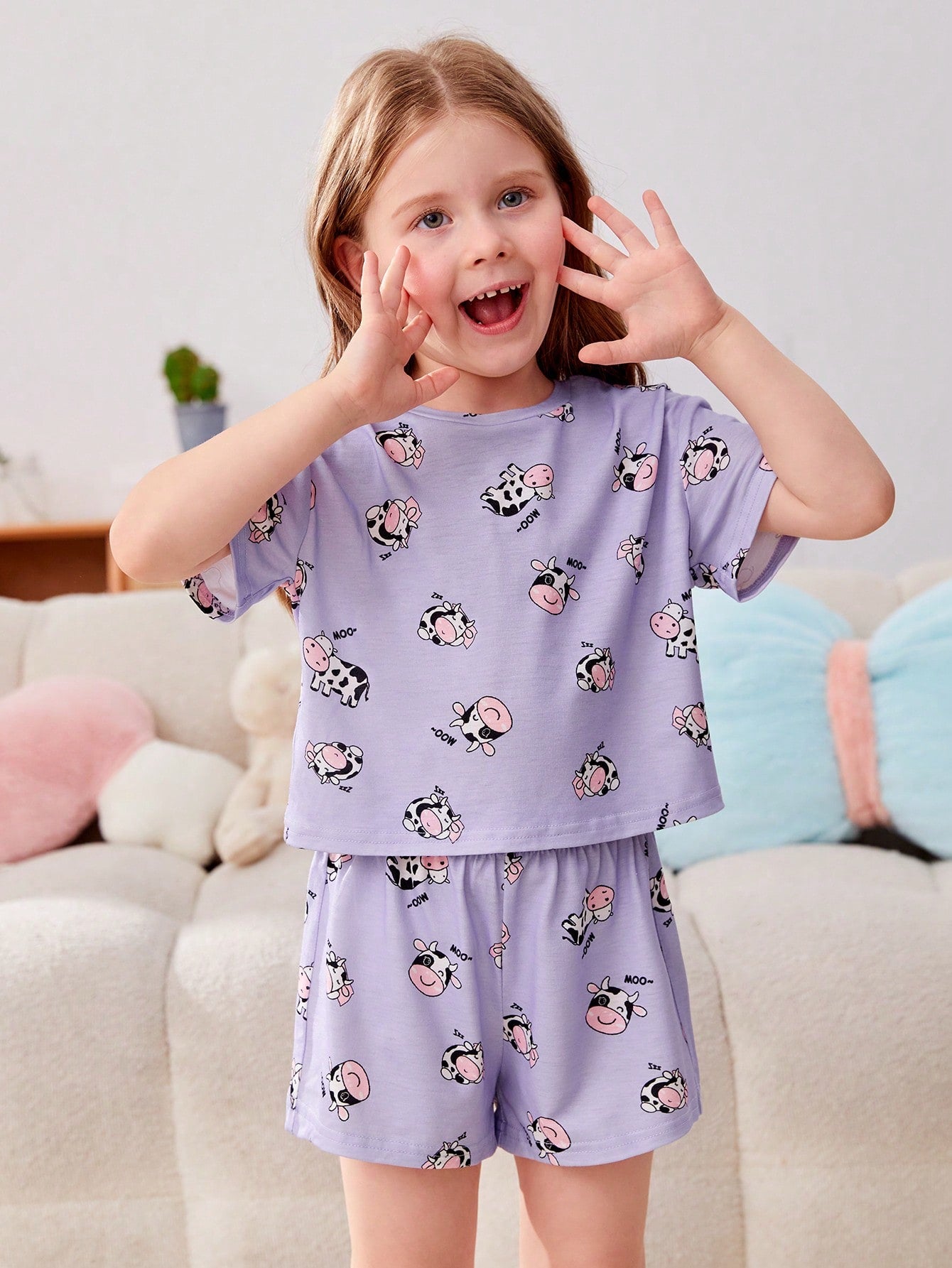 Young Girl Toddler Girls Cartoon Graphic PJ Set