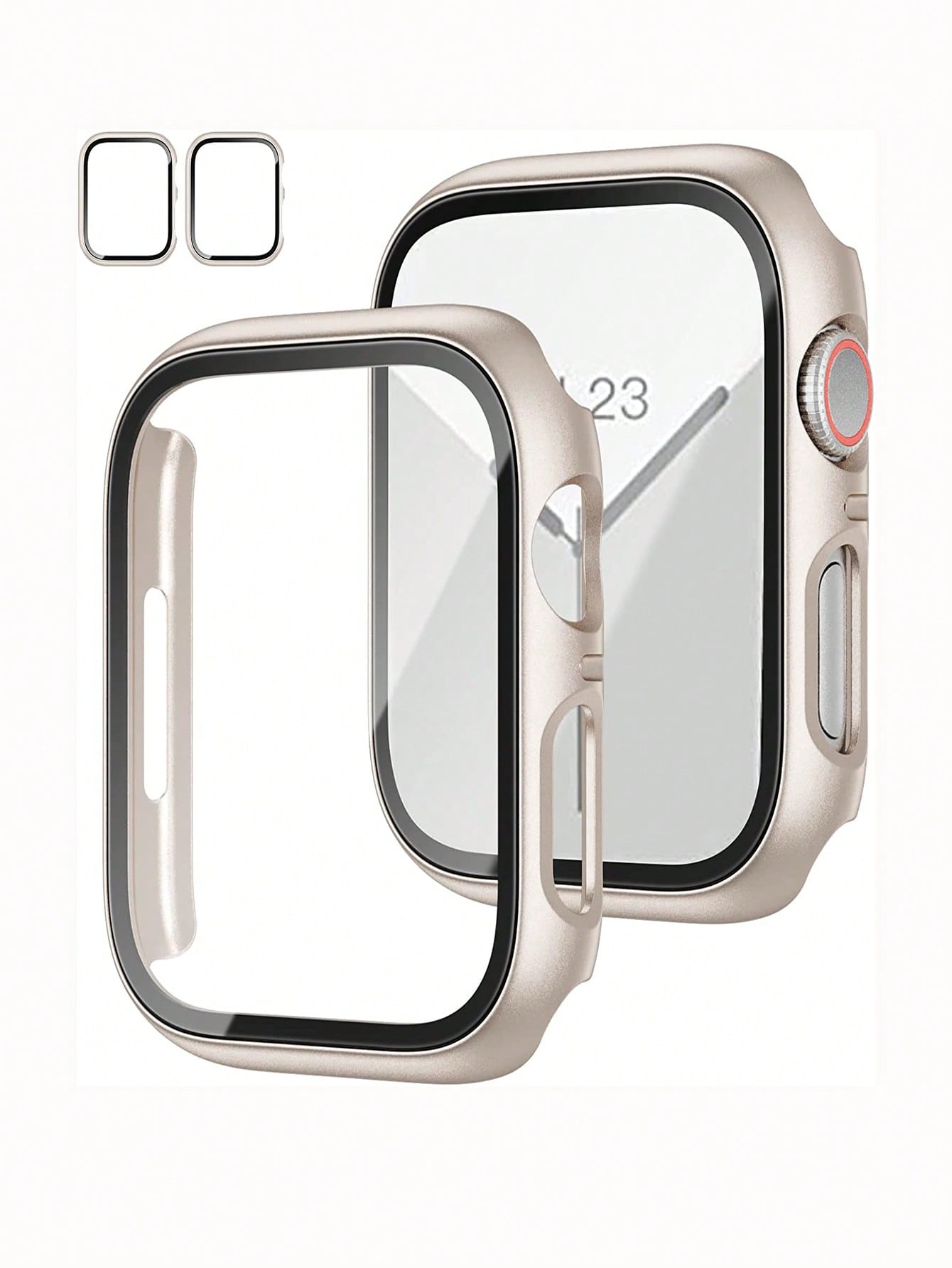 2pcs 2 In 1 Screen Protector & Case Compatible With Apple Watch