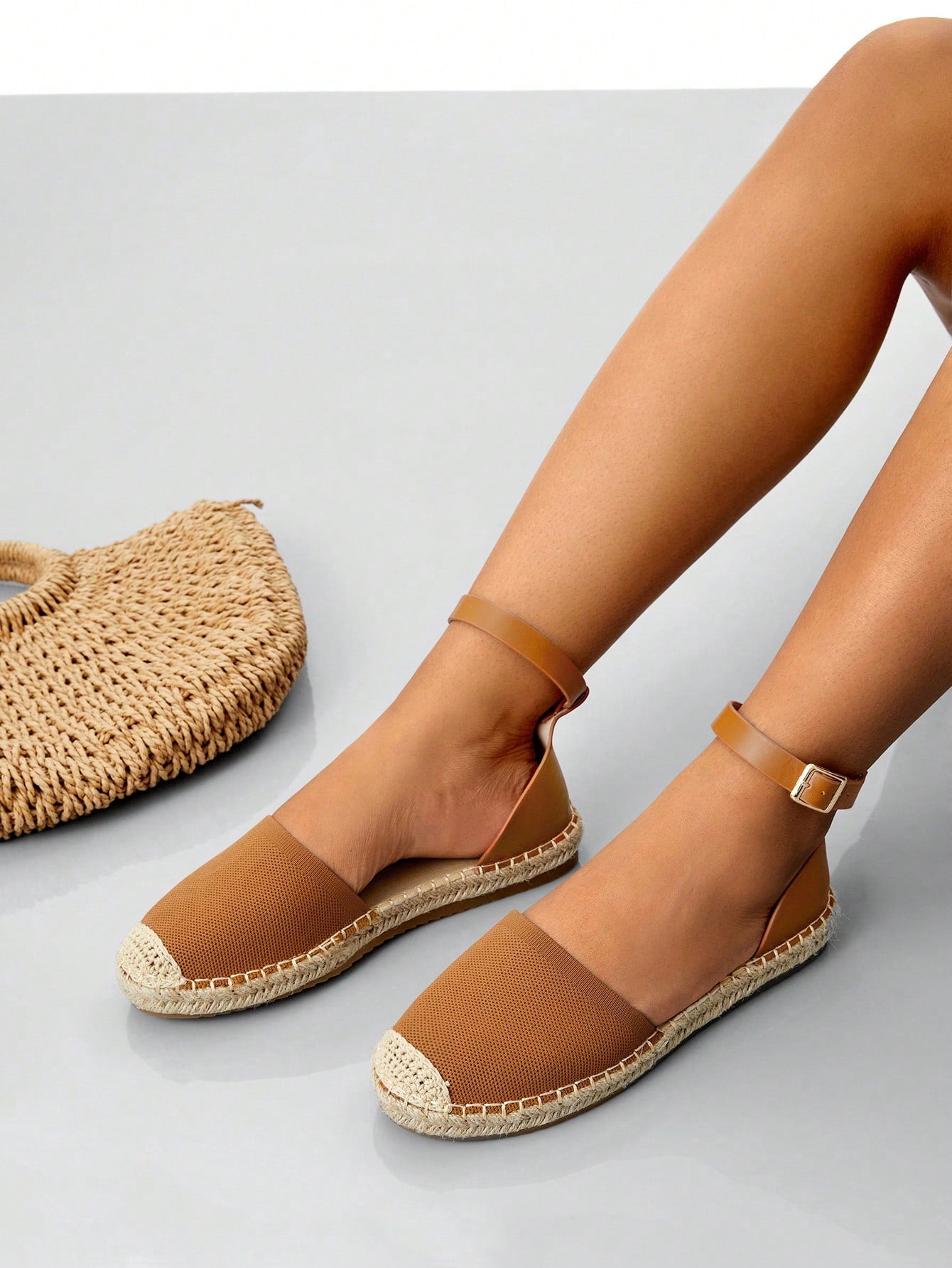 Styleloop Woman Shoes Cap Toe Espadrille Ankle Strap Flats For Summer Vacation Shoes Summer Sale  Back To School Shoes College Student Shoes Boho Feels Vintage Cottagecore Frenchy Shoes