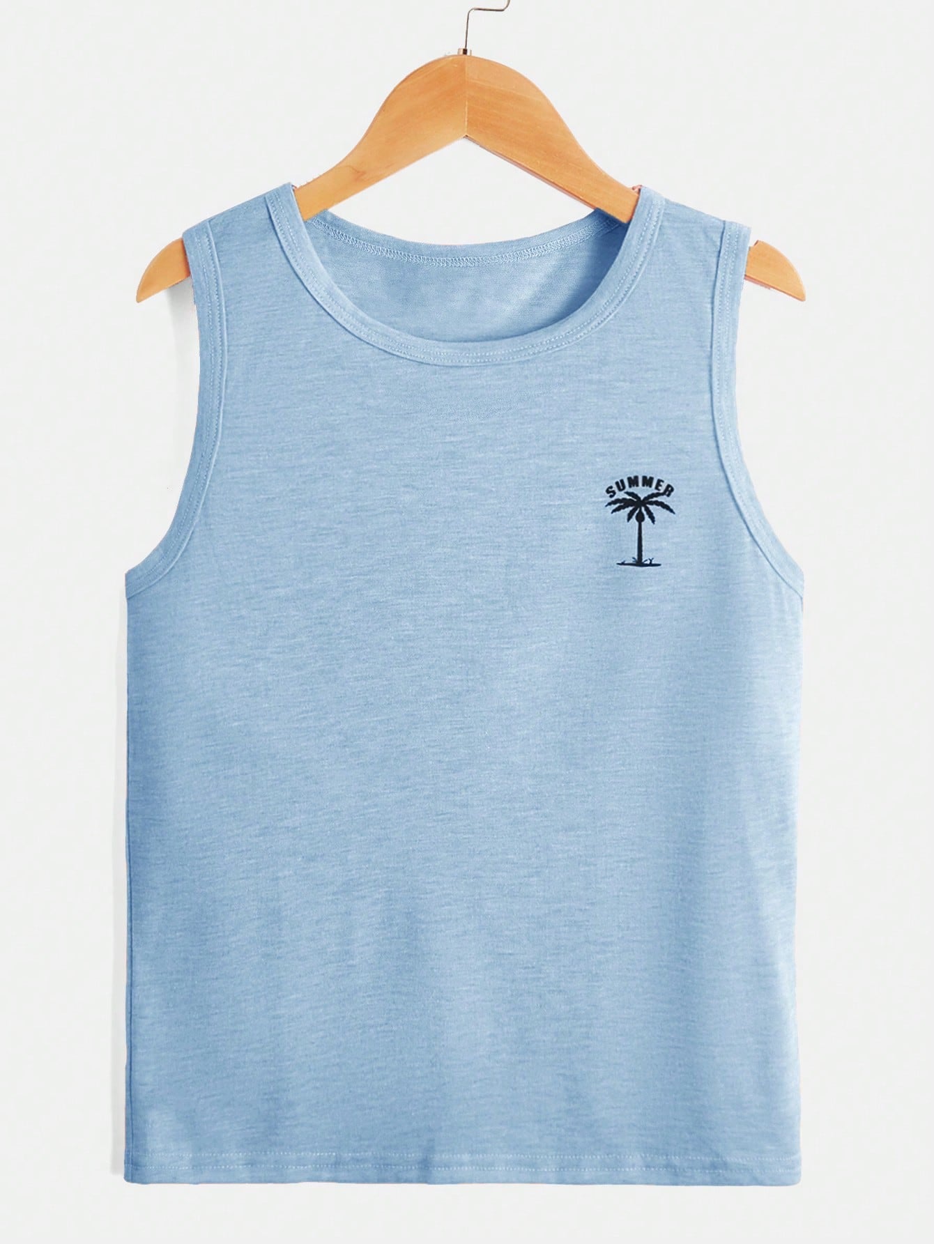 Tween Boy Letter & Tropical Print Tank Top