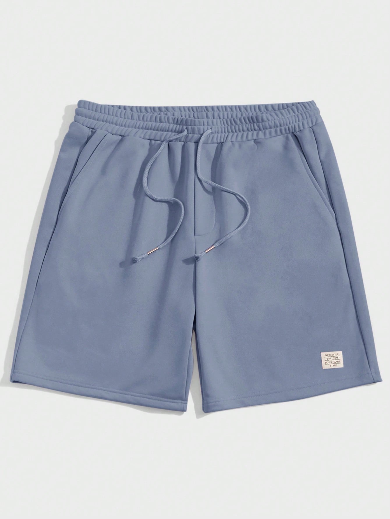 Men Letter Patched Drawstring Waist Shorts