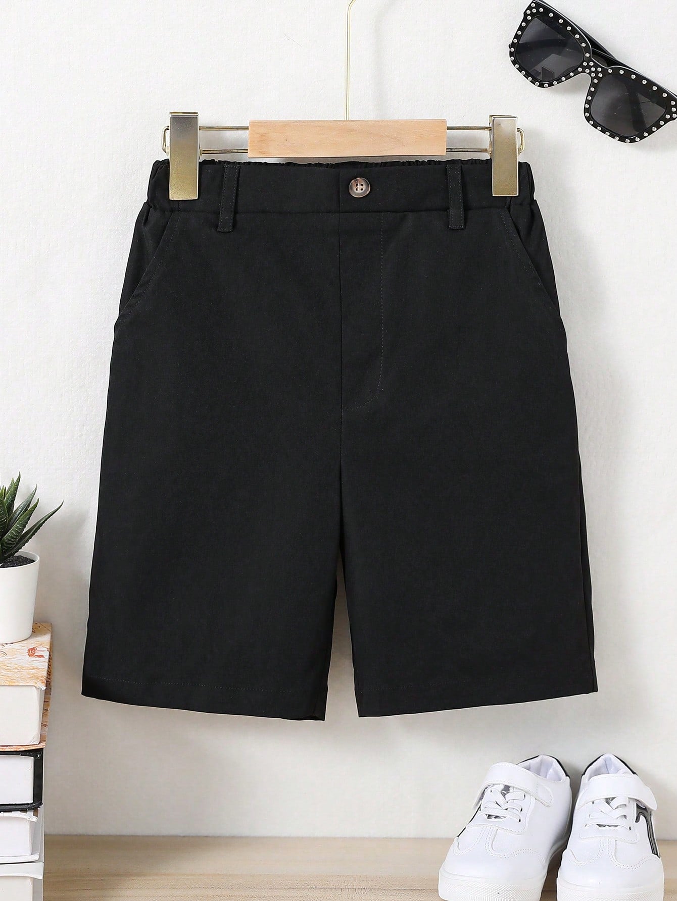 Tween Boy Solid Slant Pockets Shorts