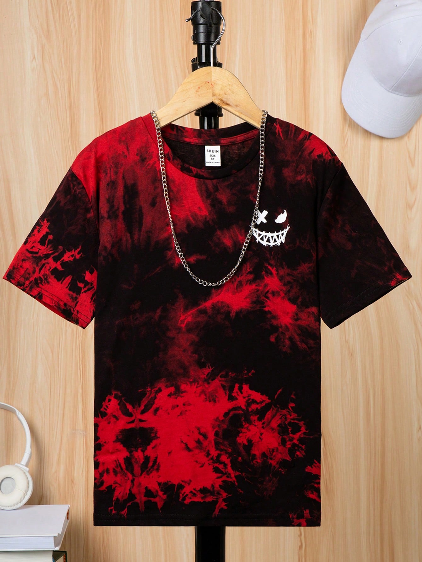 Tween Boy Tie Dye Expression Print Tie Dye Tee Without Necklace