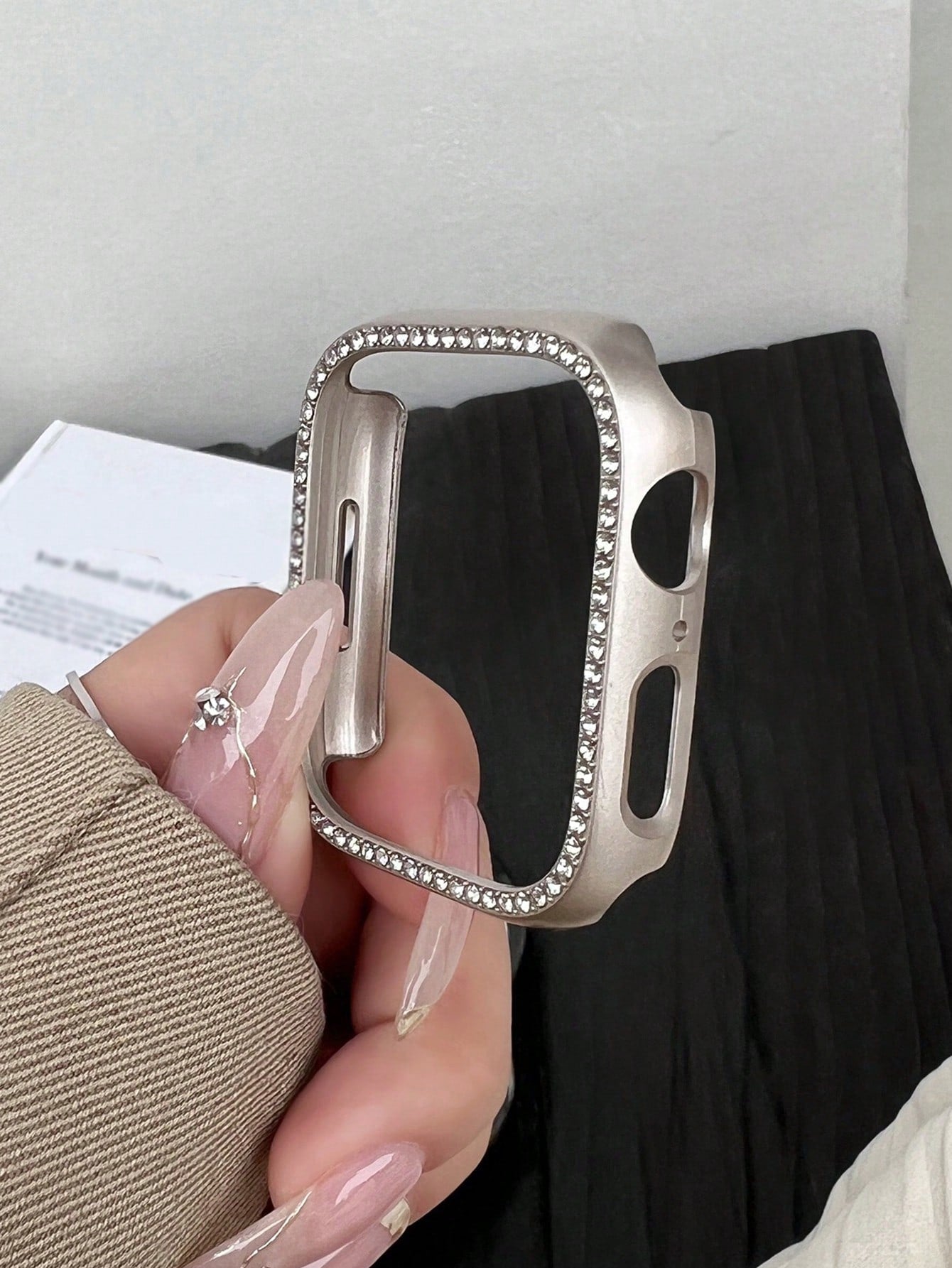 Dual Crystal Pink Hollow Out Watch Case