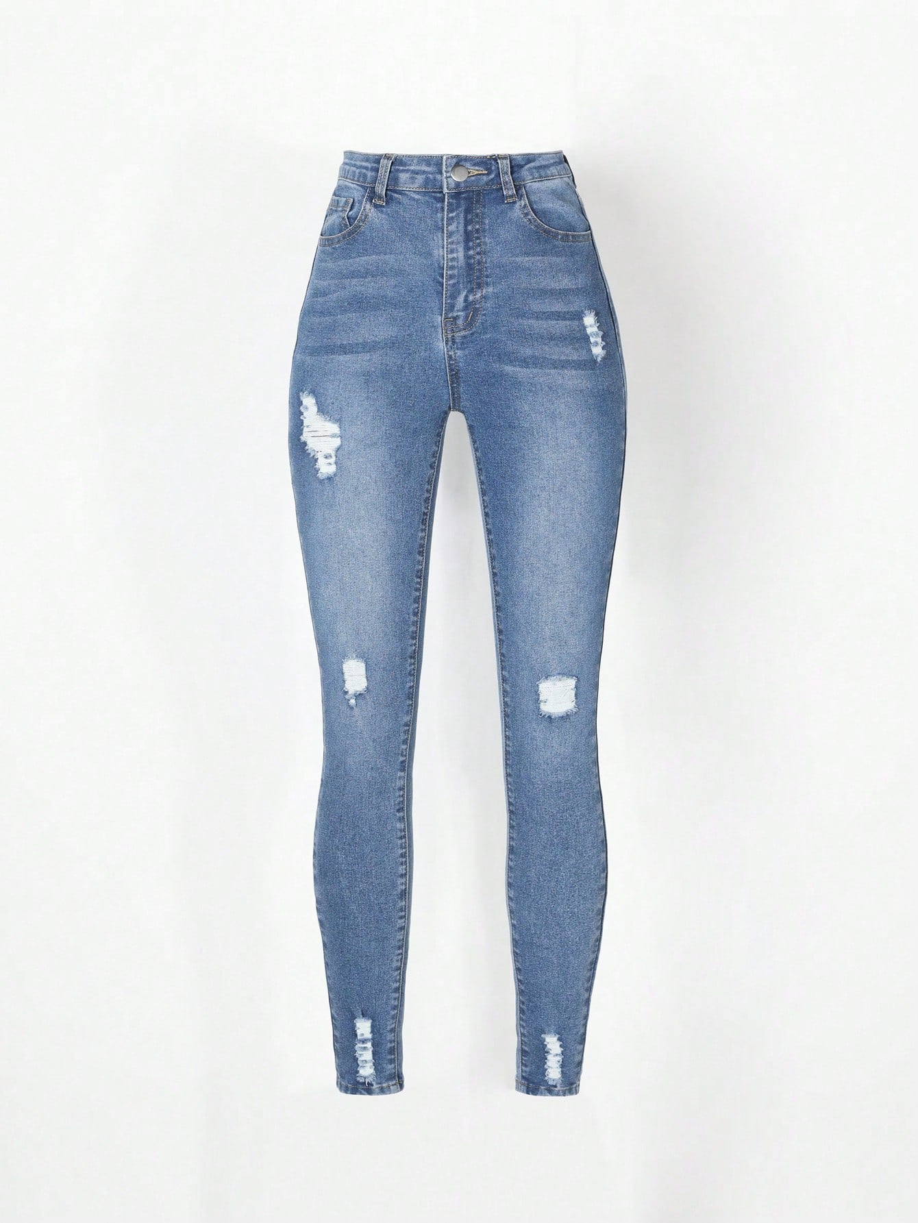 Teen Girl Ripped Frayed Cat Whisker Jeans