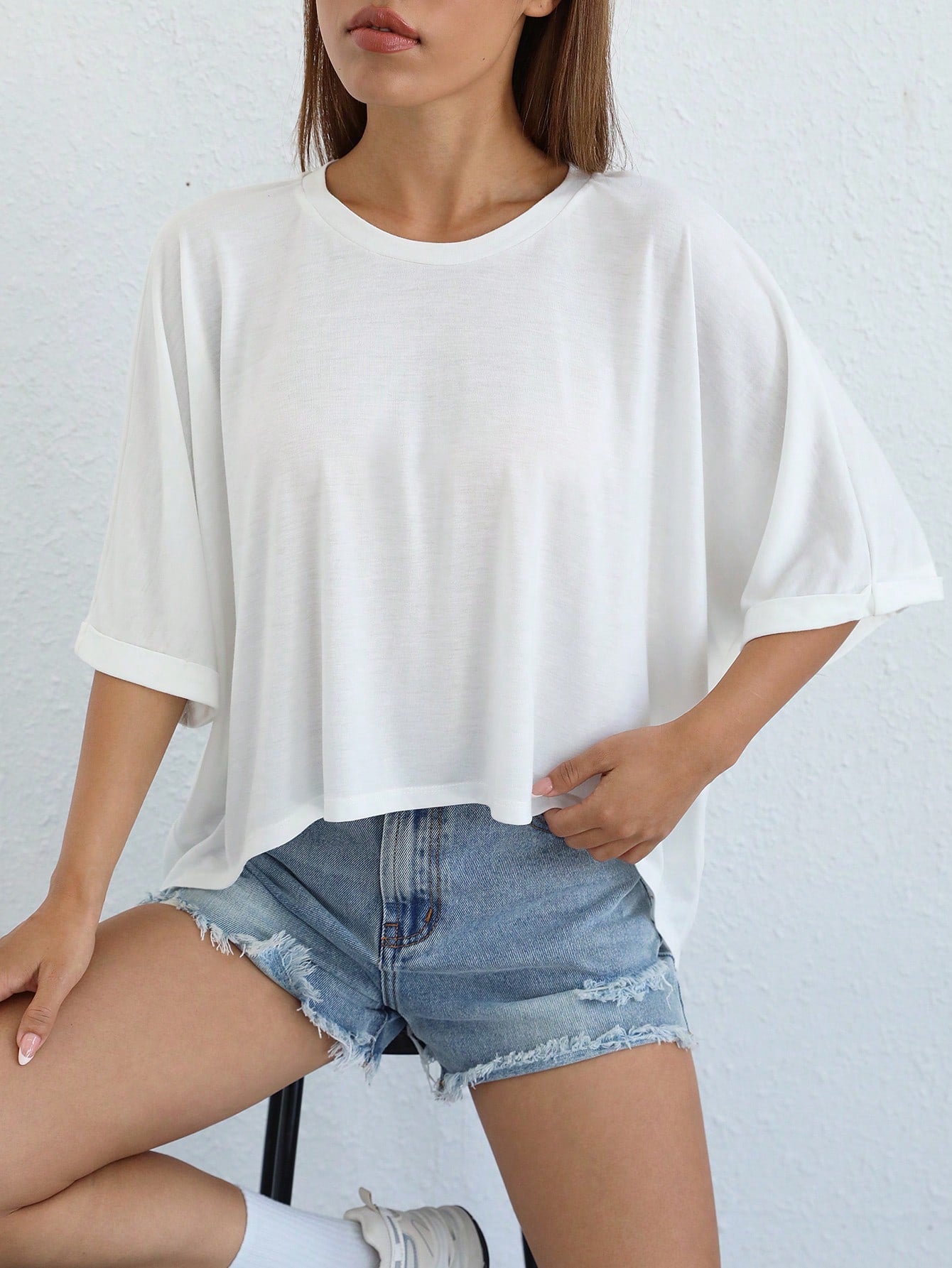 Women's Irregular Hem Knitted T-Shirt