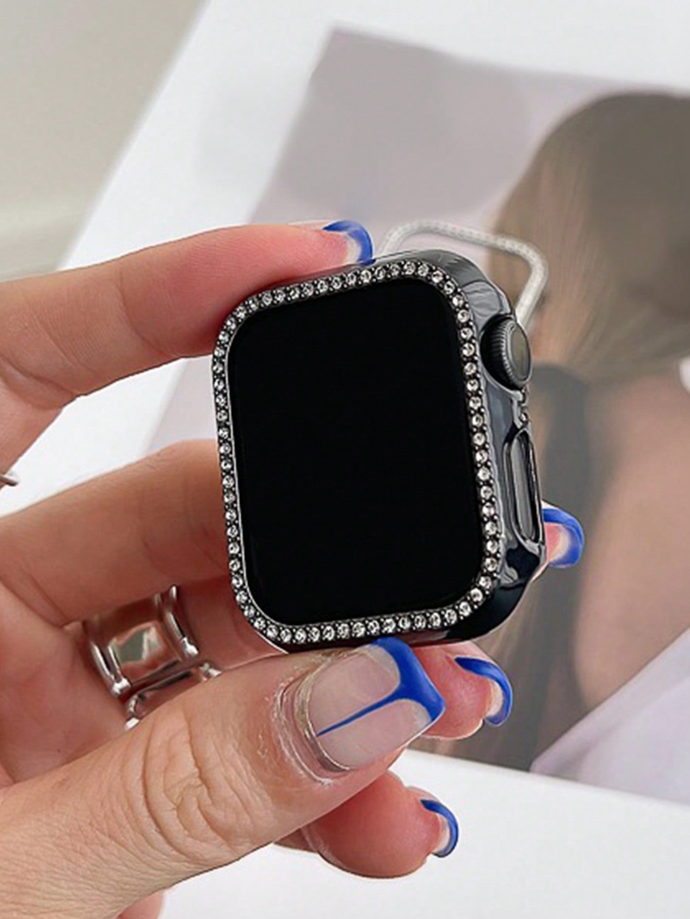 Rhinestone Decor Case Compatible With Apple Watch