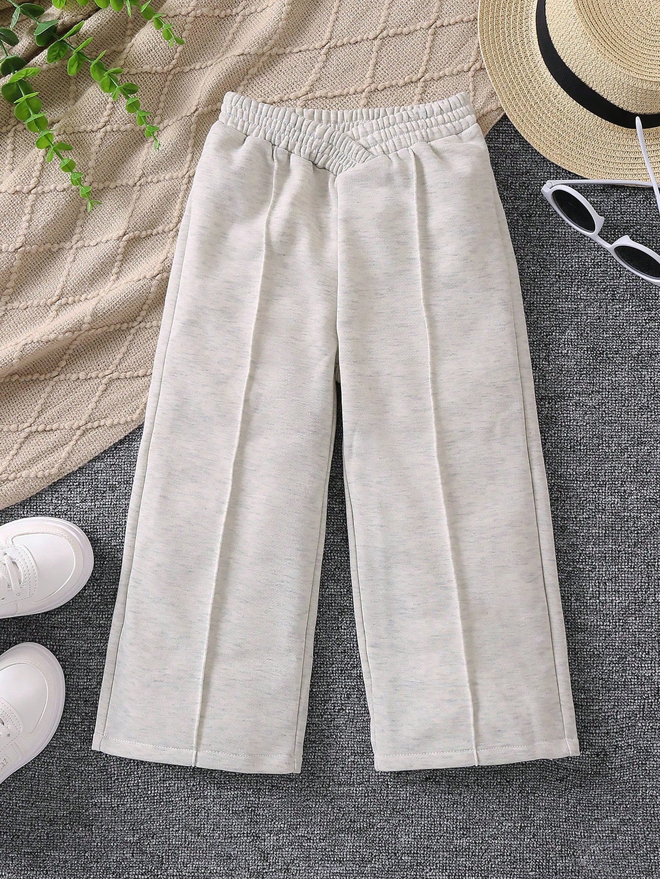 Young Girl Casual All-Match Irregular Waistband Pants, Suitable For Spring And Autumn, Outdoor And Various Occasions, Comfortable To Wear