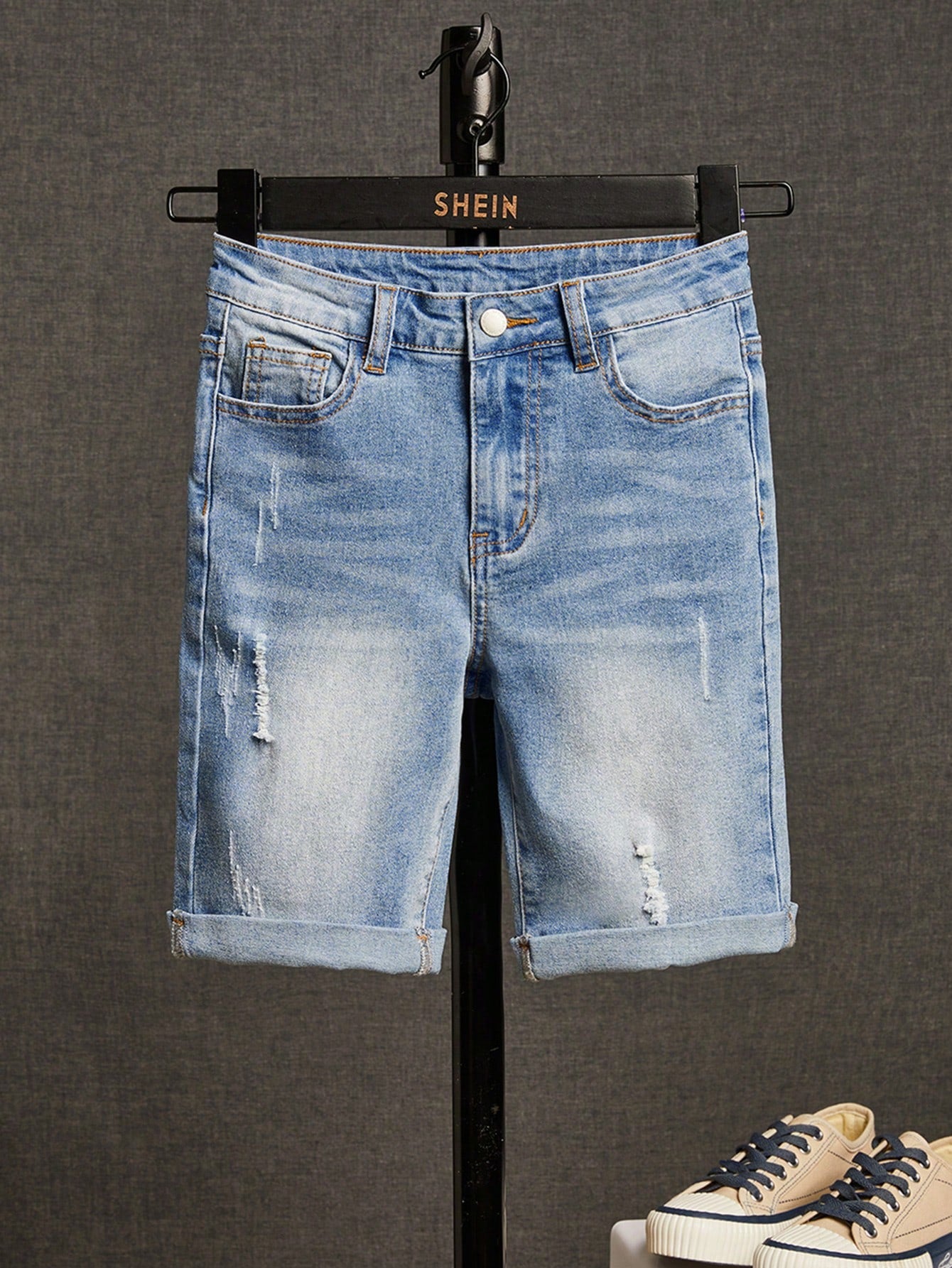 Young Boy Casual Fashionable Street Trend Simple Wash Water  Comfort Denim Tight Shorts For Vacation And Dailywear Summer Clothes Cute Summer Clothes For School