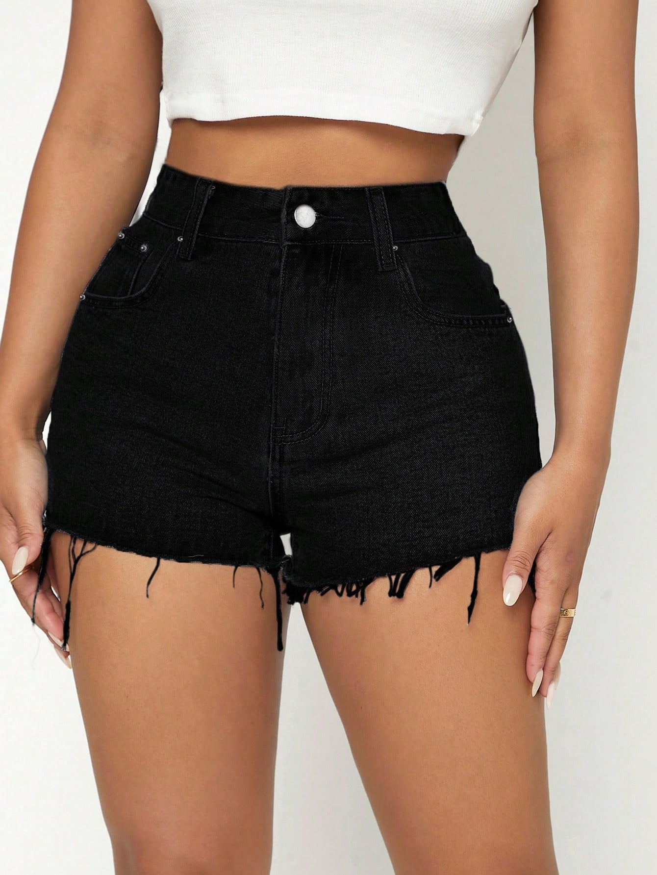 Raw Hem Denim Shorts