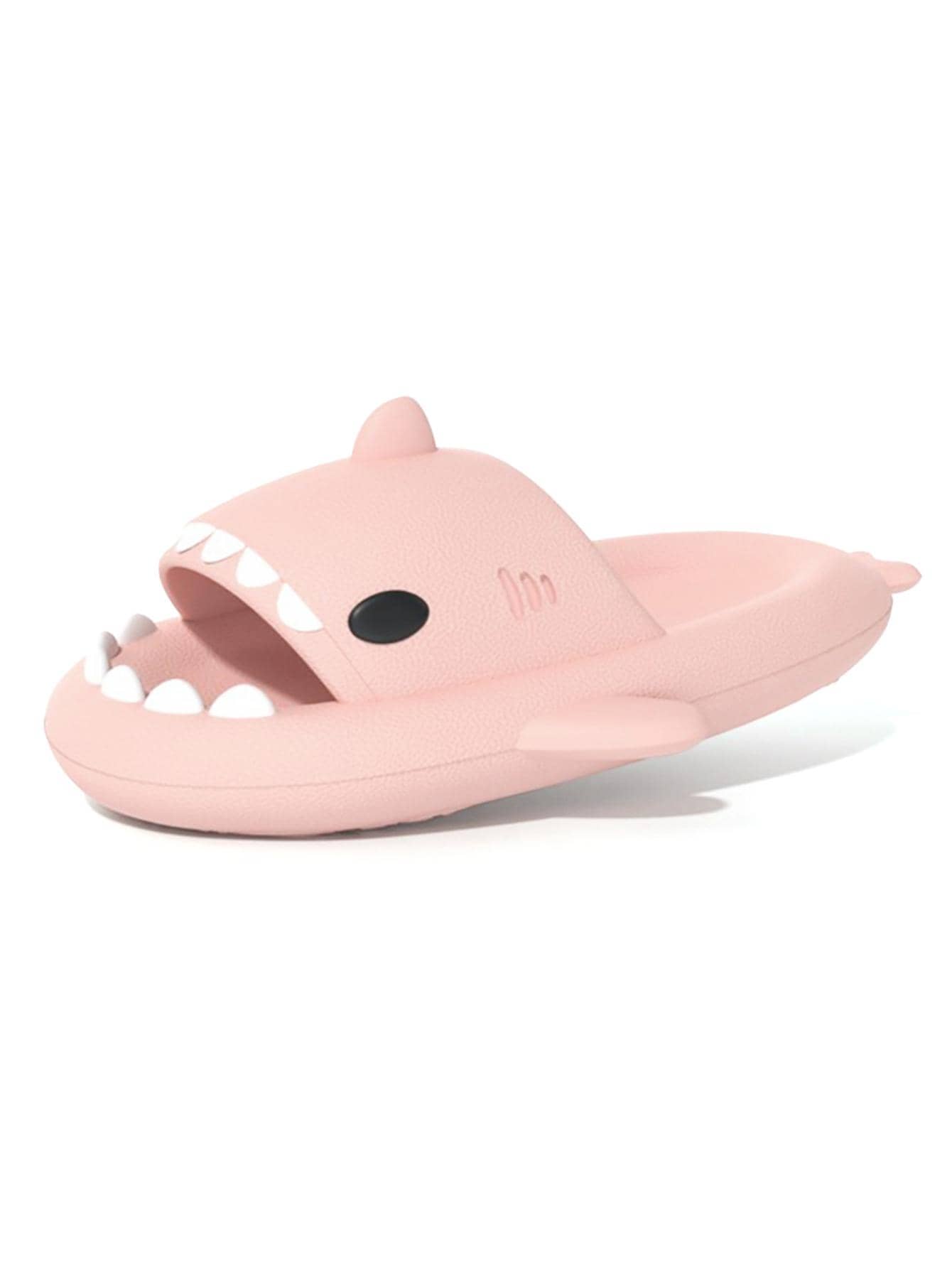 Shark Design Slides for Women, Novelty Pillow Slippers Open Toe Shark Sandals Cushioned Cloud Slides