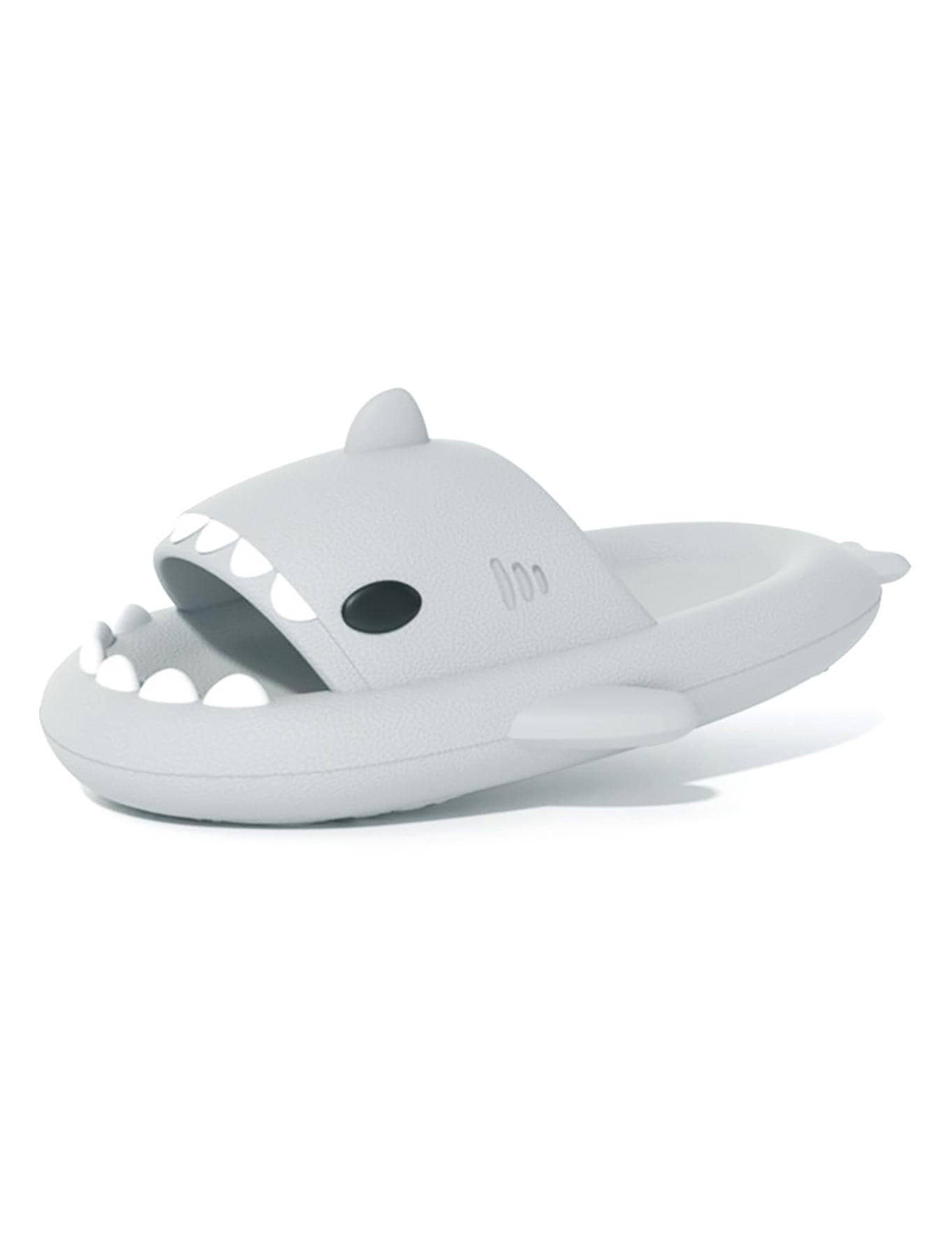 Shark Design Slides for Women, Novelty Pillow Slippers Open Toe Shark Sandals Cushioned Cloud Slides