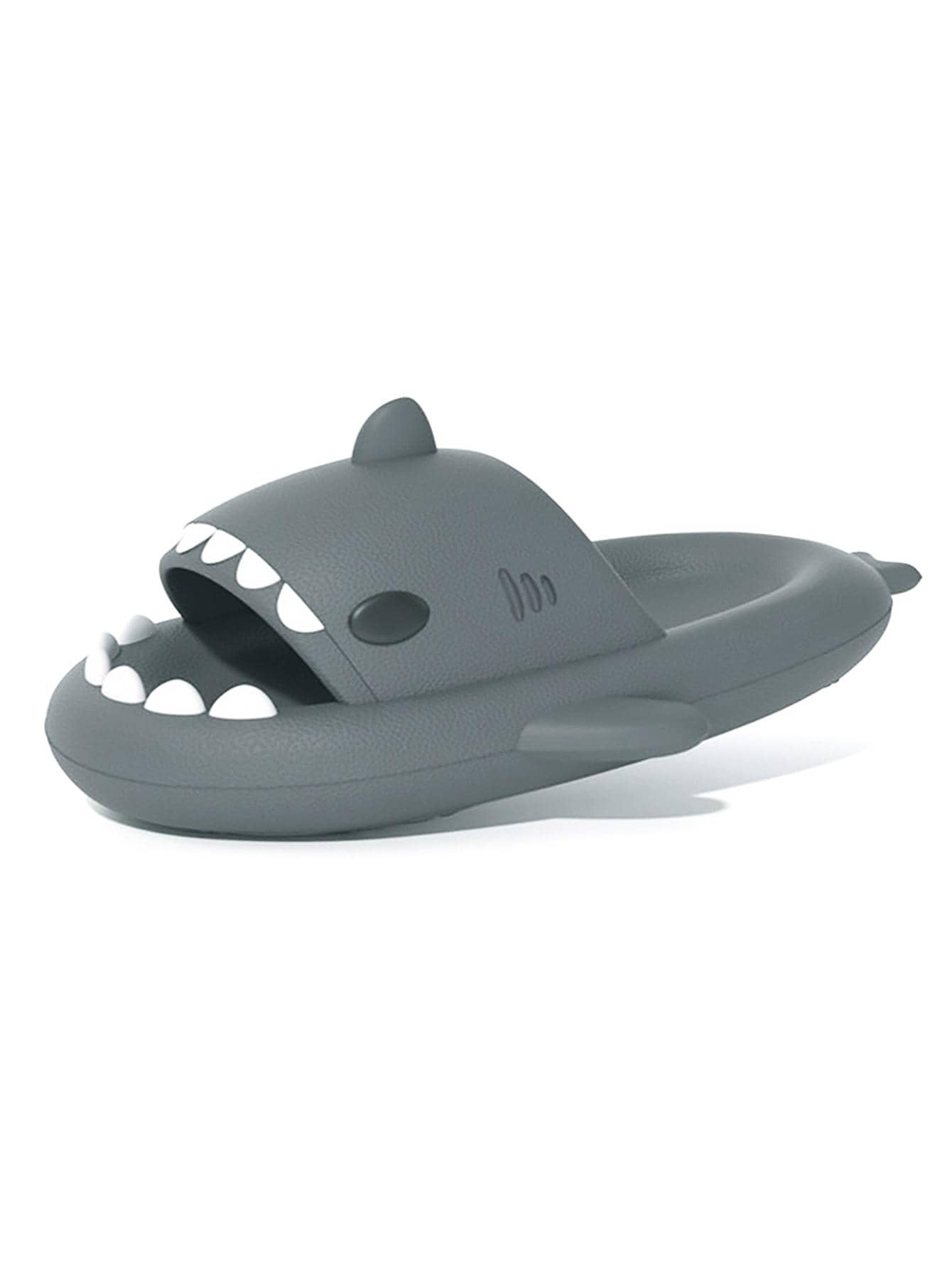 Shark Design Slides for Women, Novelty Pillow Slippers Open Toe Shark Sandals Cushioned Cloud Slides