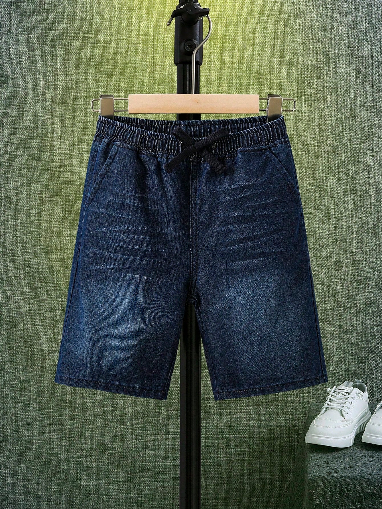 Tween Boy Drawstring Waist Casual Denim Shorts With Pockets